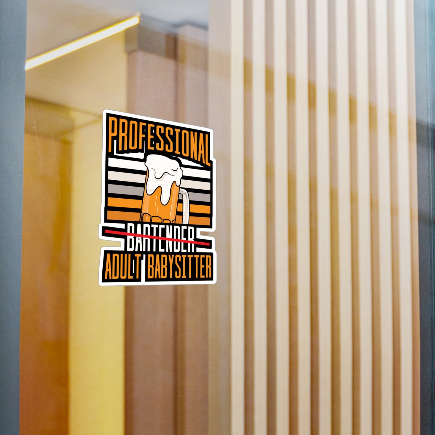 Professional Bartender Adult Babysitter - Bartender Sticker for Laptop Sticker. Water Bottle Sticker, Vinyl Tip Decal - Bartender Gift