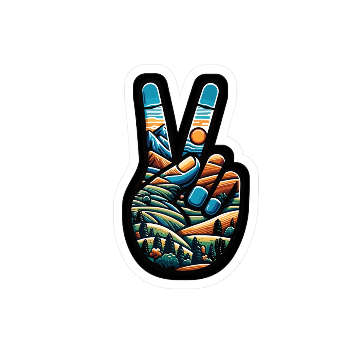 Peace Outdoor Forest Camping - Camping Sticker for Laptop Sticker. Water Bottle Sticker, Vinyl Adventure Decal - Camping Gift