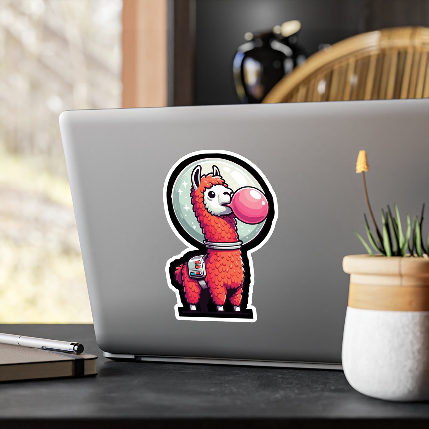 Llama Astronaut - Llama Sticker for Car Window Laptop Sticker. Water Bottle Sticker, Vinyl Space Decal, Bubblegum Sticker - Llama Gift