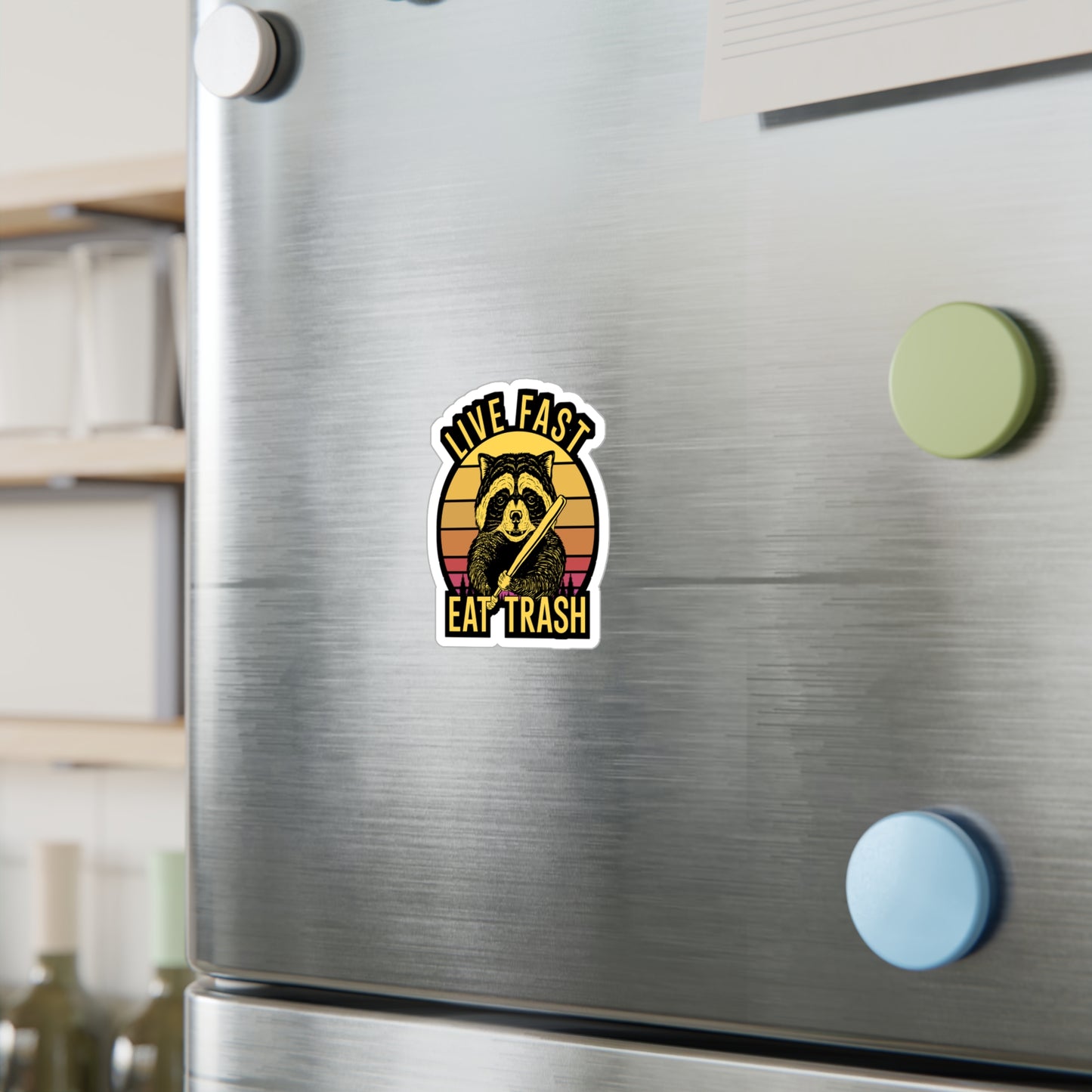 Live Fast Eat Trash - Camping Sticker for Wall, Laptop, Window, Truck, Car Camping Gift Vinyl Camping ground Decal Sticker