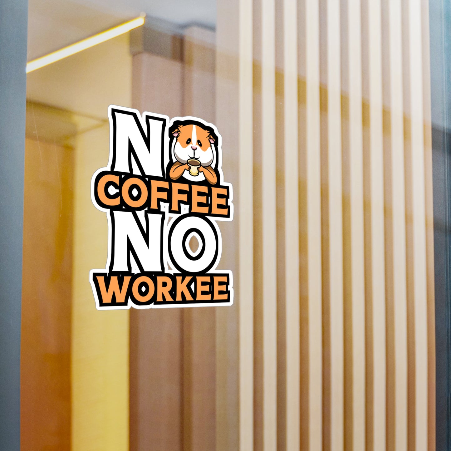 No Coffee No Workee | Guinea Sticker | Guinea pig Decals | Furry Laptop Sticker | Guinea Gift | Guinea pig Gift