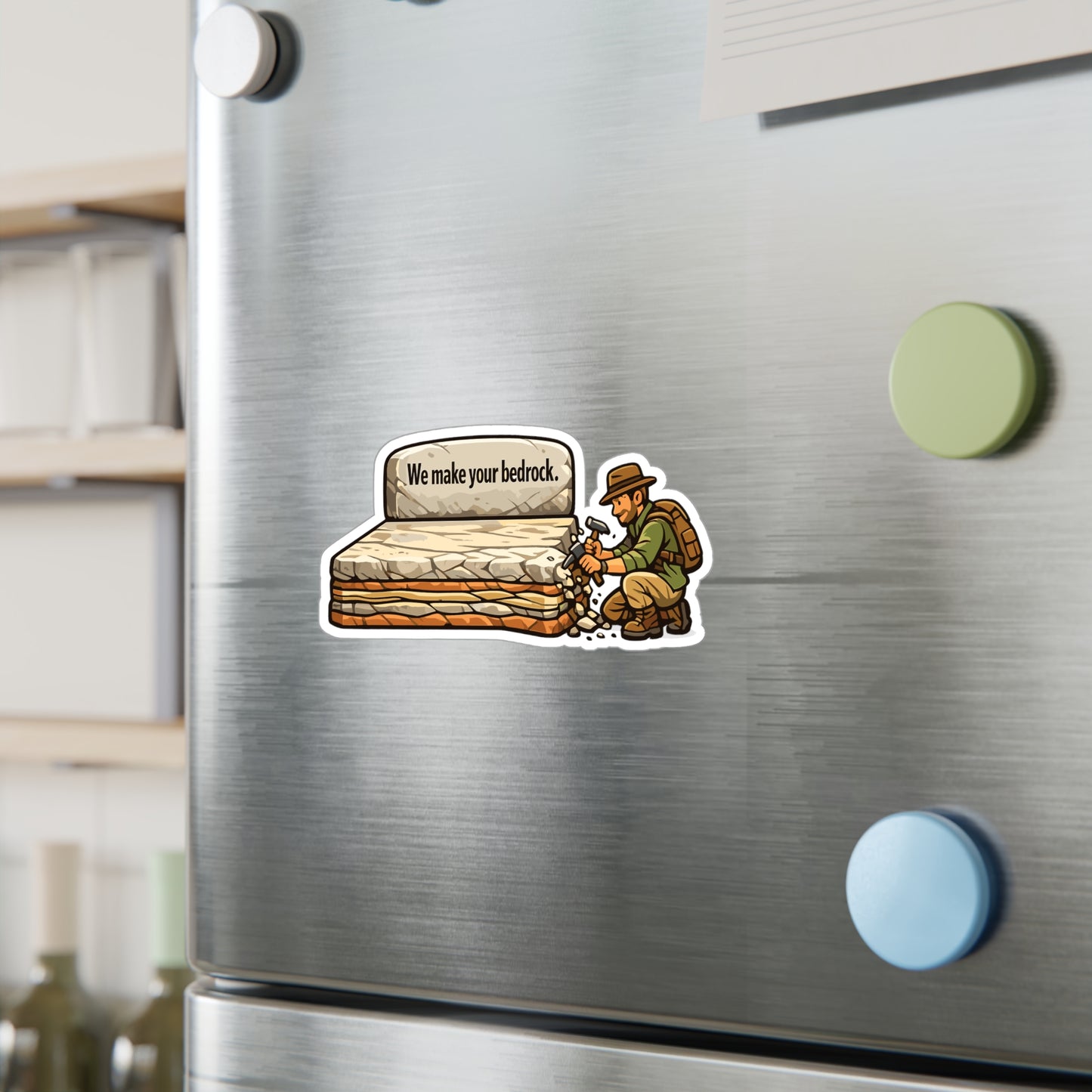 Geologie Sticker We make your bedrock - Geology Rocks Minerals Tectonics Vinyl Waterproof sticker decals for Laptop Water Bottle