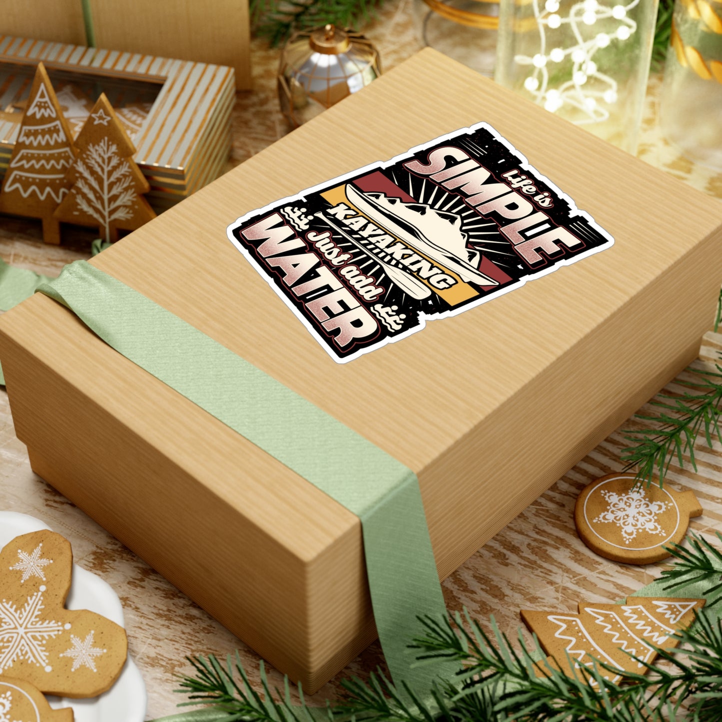 Simple water Kayaking - Kayaking Sticker for Laptop Sticker. Water Bottle Sticker, Vinyl Kayak Decal - Kayaking Gift