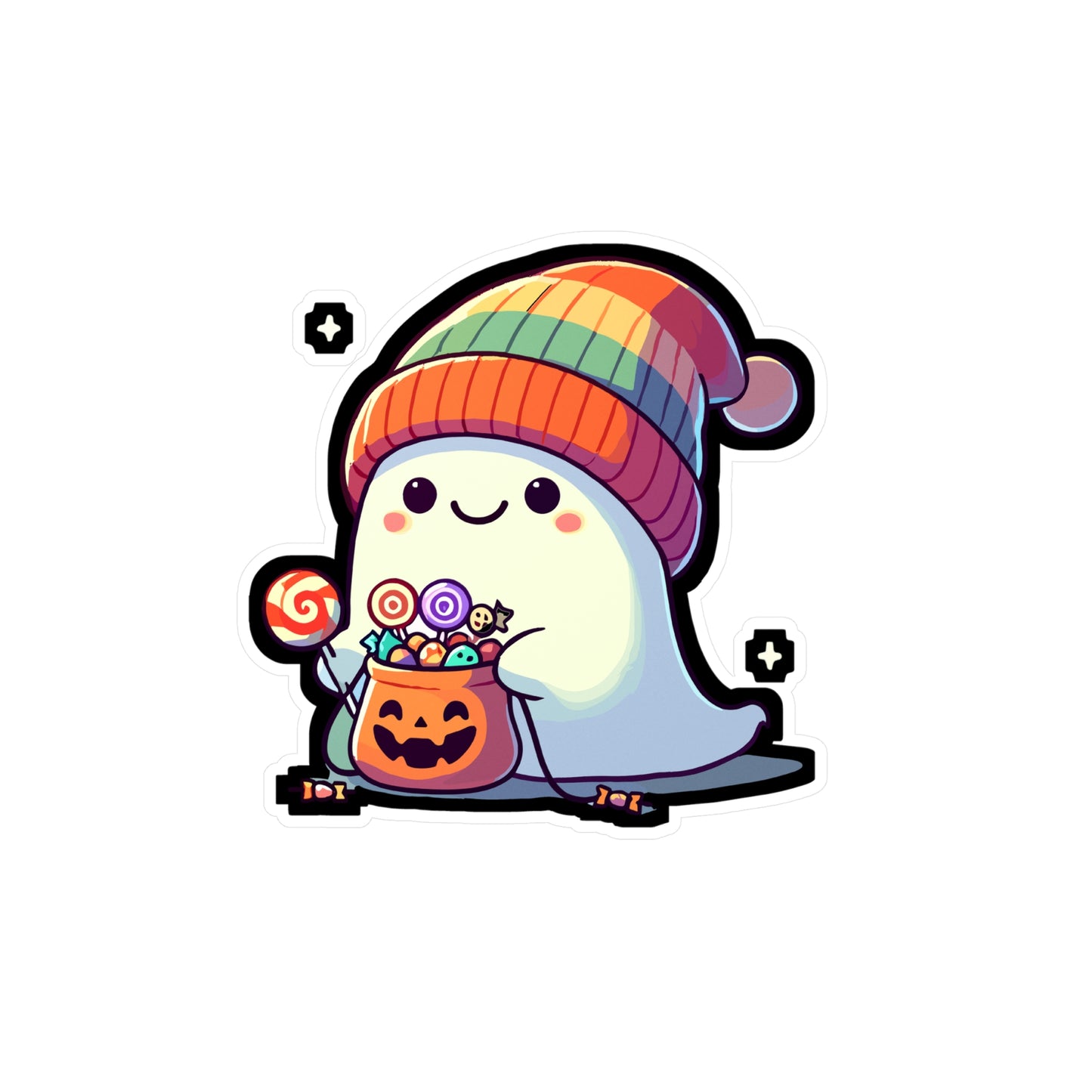 Halloween Costume Ghost Sweets - Halloween Sticker for Laptop Sticker. Water Bottle Sticker, Vinyl Ghost Decal - Halloween Gift