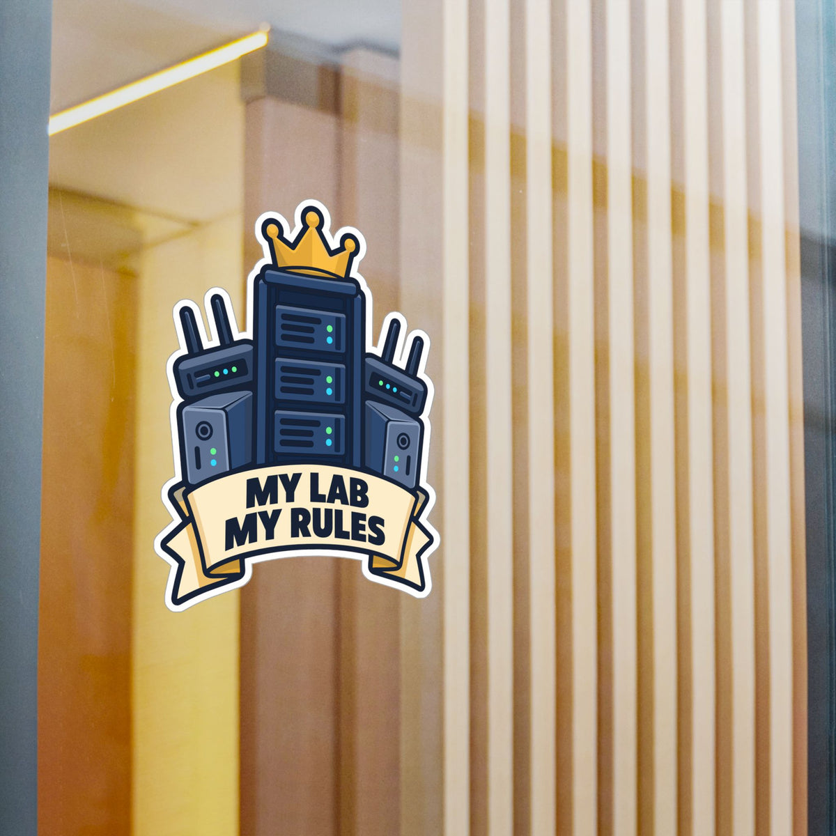 tech Sticker - My Lab My Rules, Reboot Button and Bandage Design for Laptop and Water Bottle Decals
