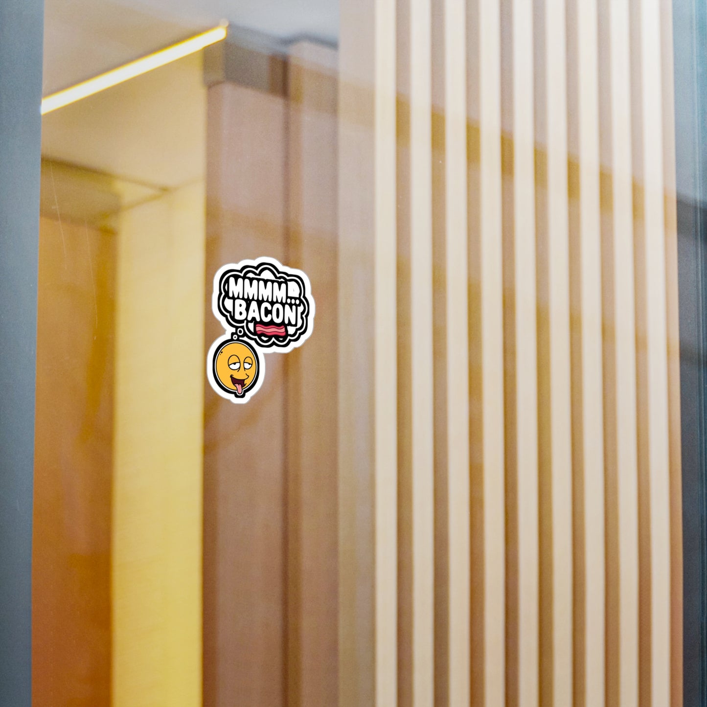 Mmmm Bacon - Bacon Sticker for Car Window Laptop Sticker. Water Bottle Sticker, Vinyl Lard Decal, Strips Sticker - Bacon Gift