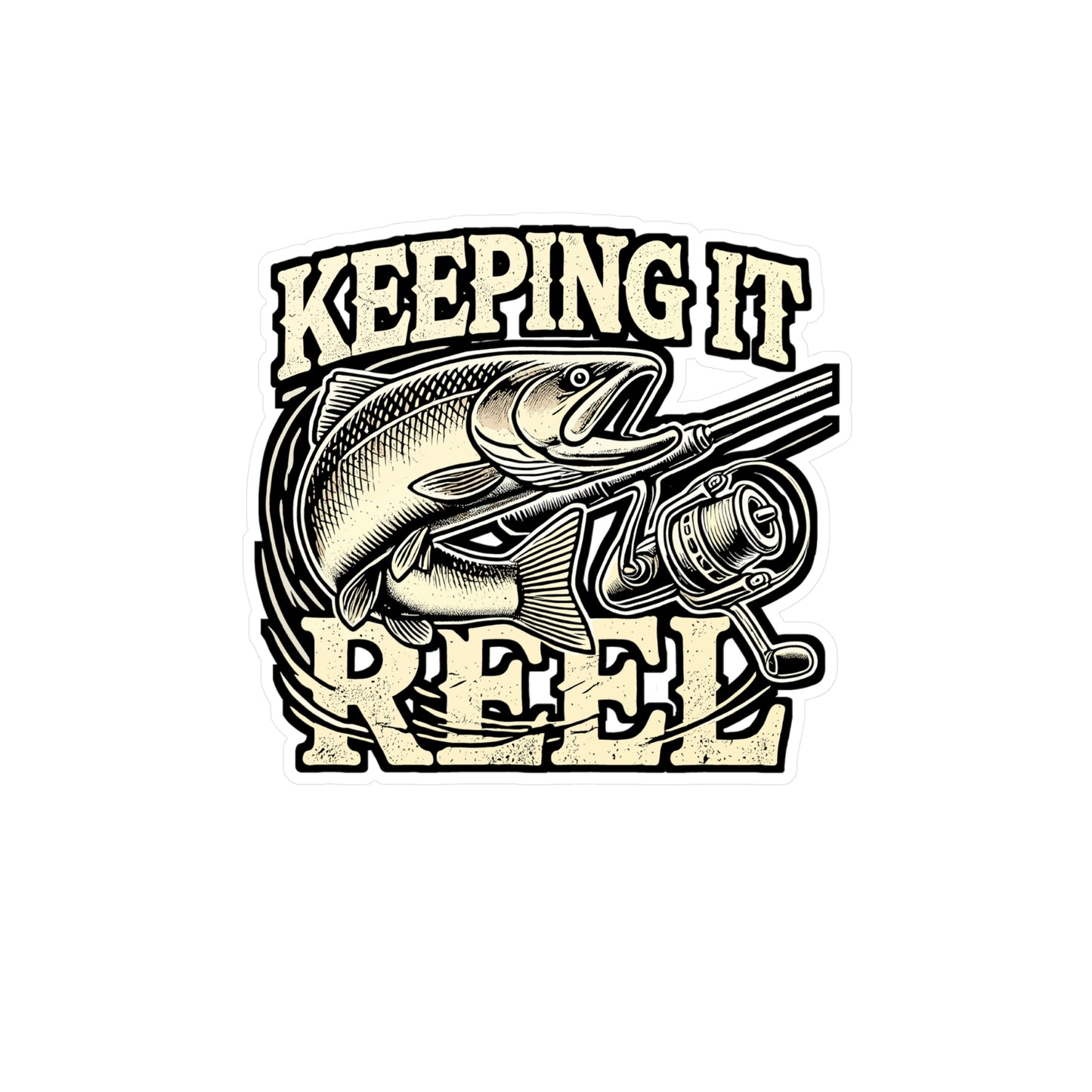 Keeping It Reel - Fishing Sticker for Car Window Laptop Sticker. Water Bottle Sticker, Vinyl Angling Decal, Lake Sticker - Fishing Gift