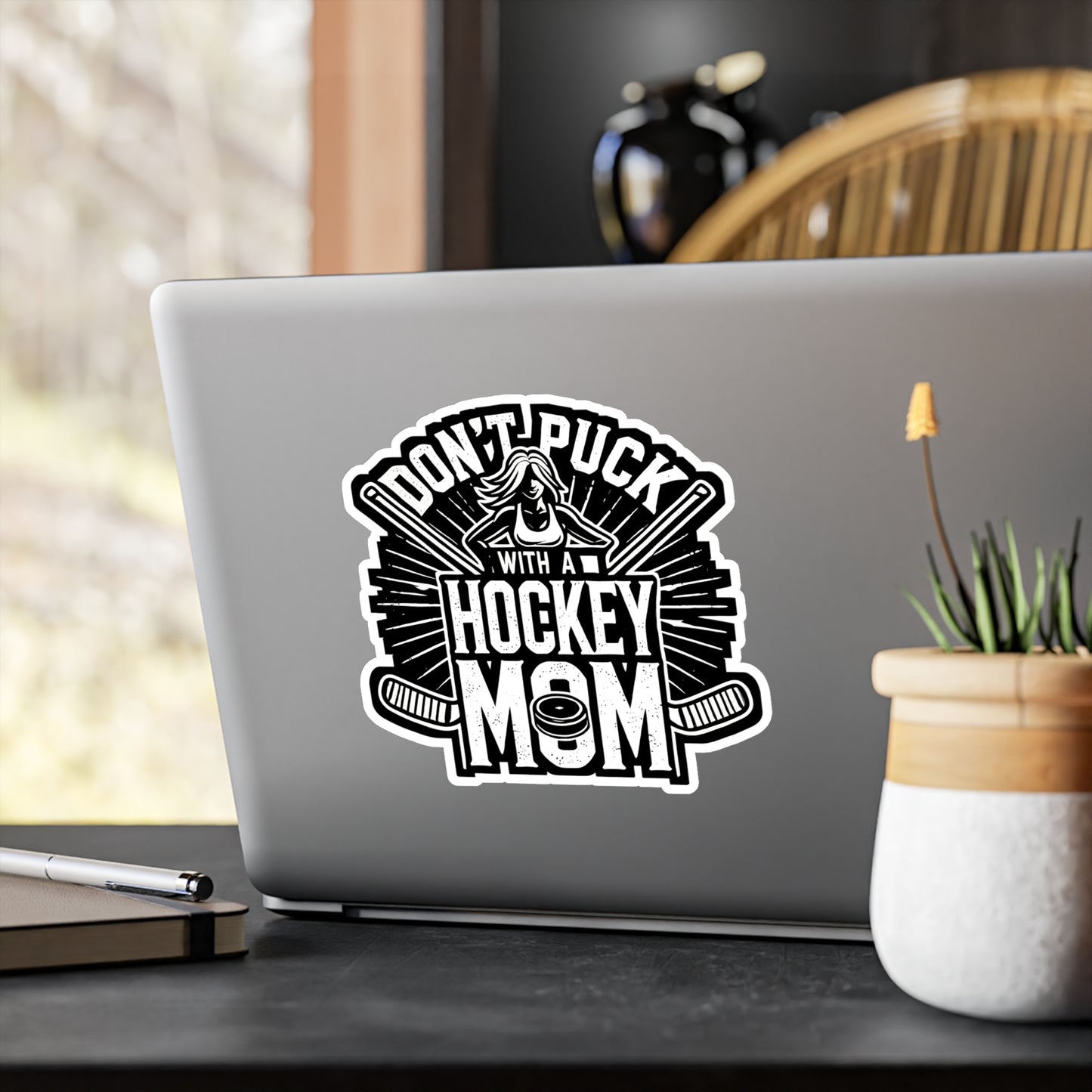 Don't Puck With A Hockey Mom - Hockey mom Sticker for Laptop Sticker. Water Bottle Sticker, Vinyl Sports mom Decal - Hockey mom Gift