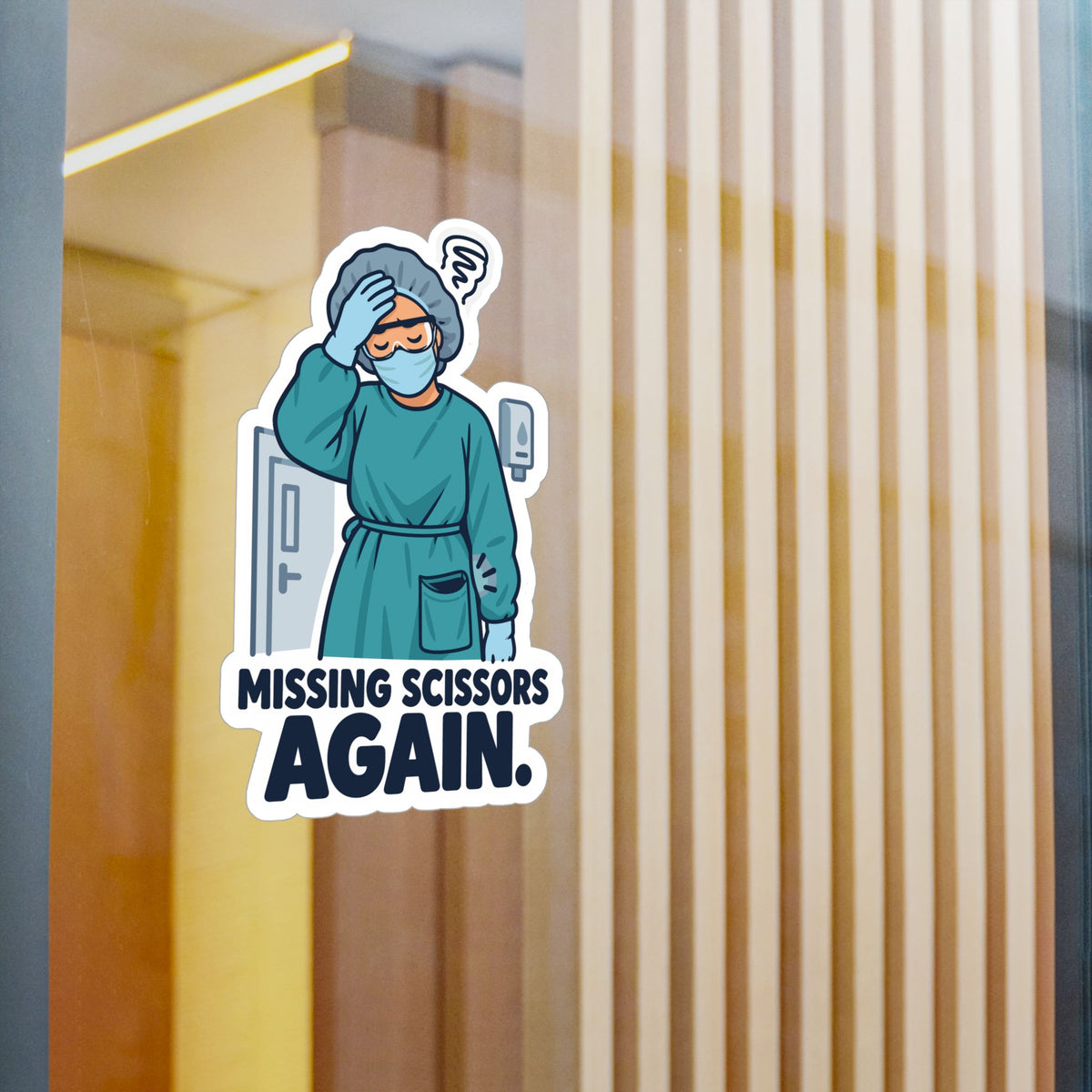 Nurse Sticker – Missing Scissors Again Funny Nursing Student Vinyl Decals for Laptop and Water Bottle