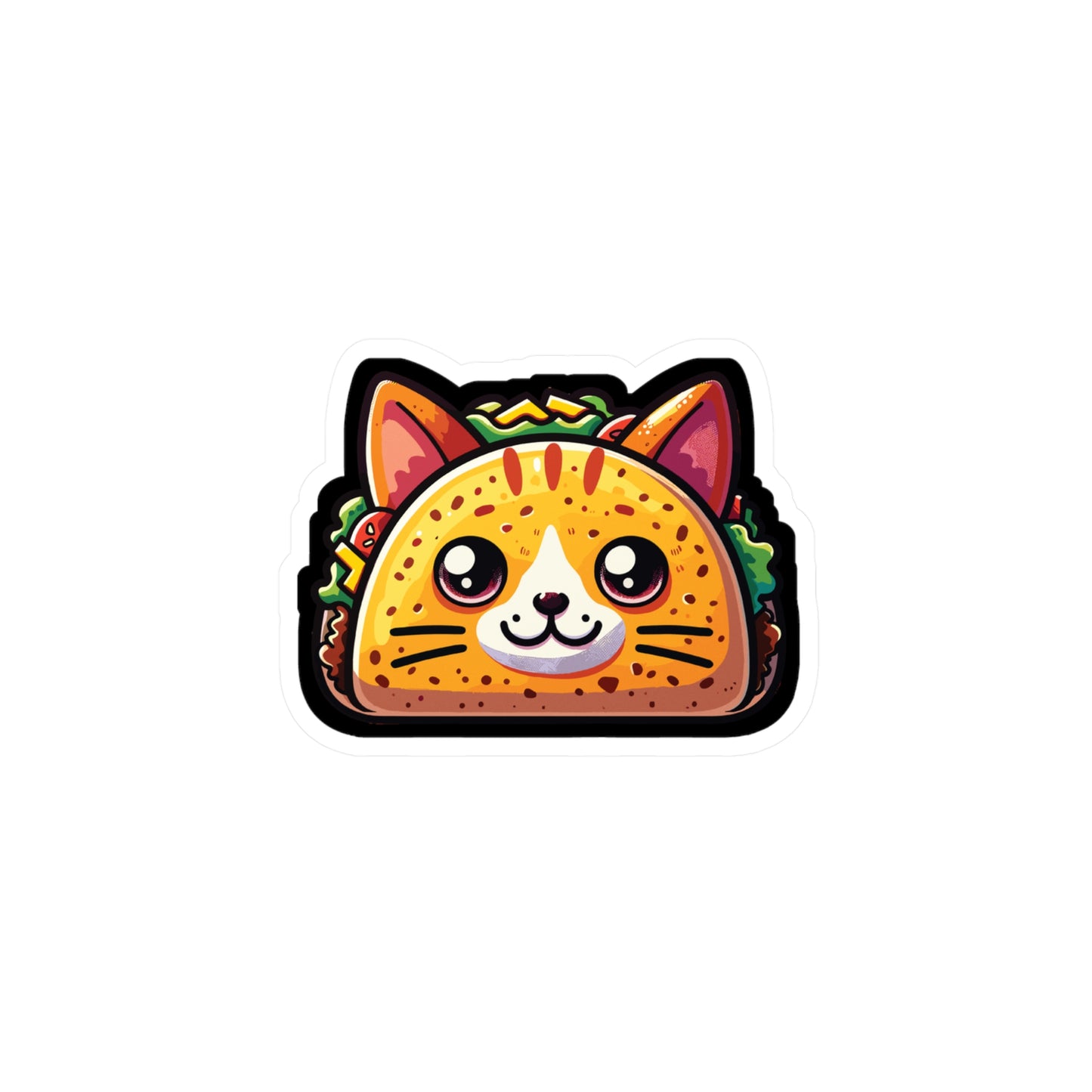 Taco Cat Mexican Food - Tacos Sticker for Car Window Laptop Sticker. Water Bottle Sticker, Vinyl Mexican Decal, Foodie Sticker - Tacos Gift