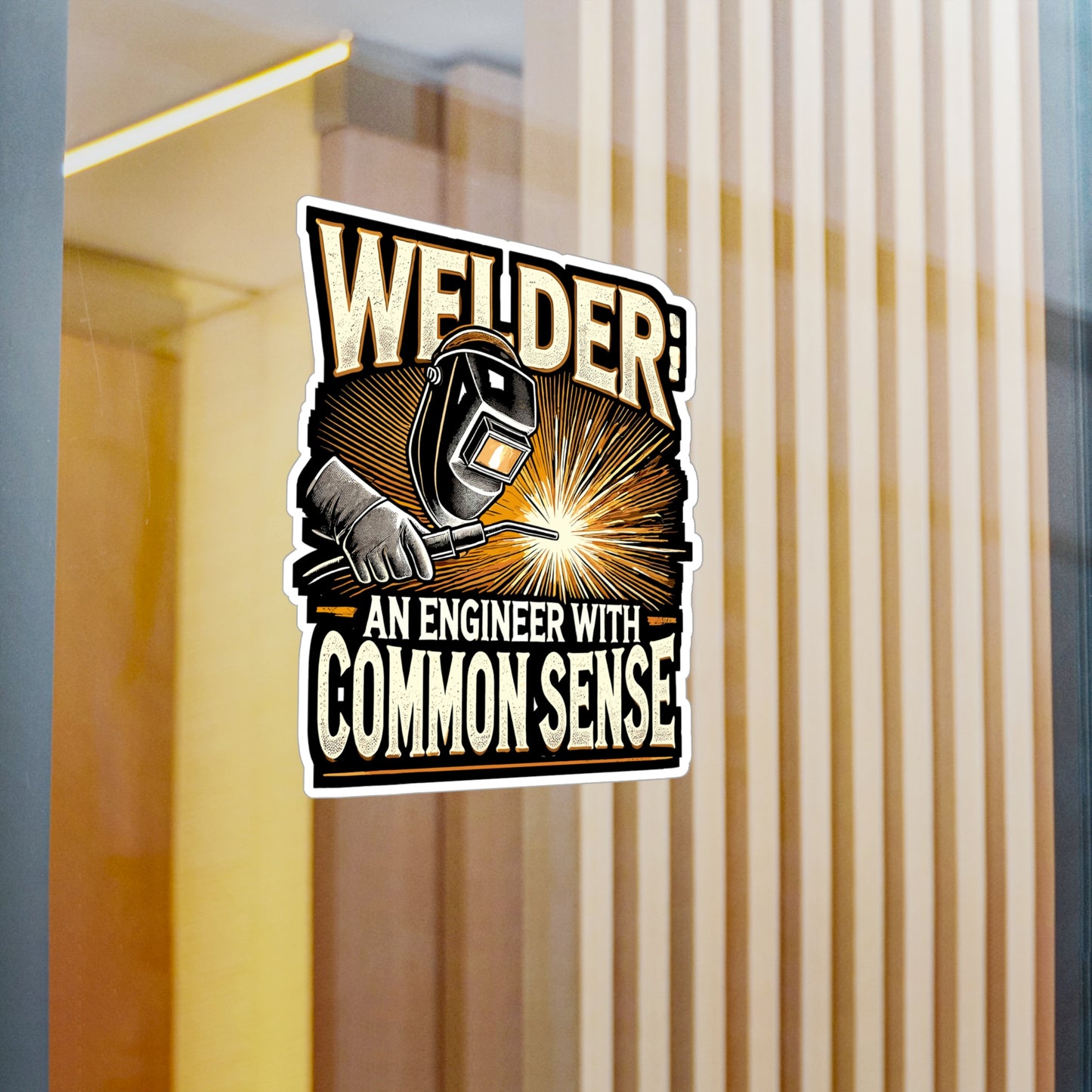 Welder An Engineer With Common Sense - Welder Sticker for Laptop Sticker. Water Bottle Sticker, Vinyl Engineer Decal - Welder Gift