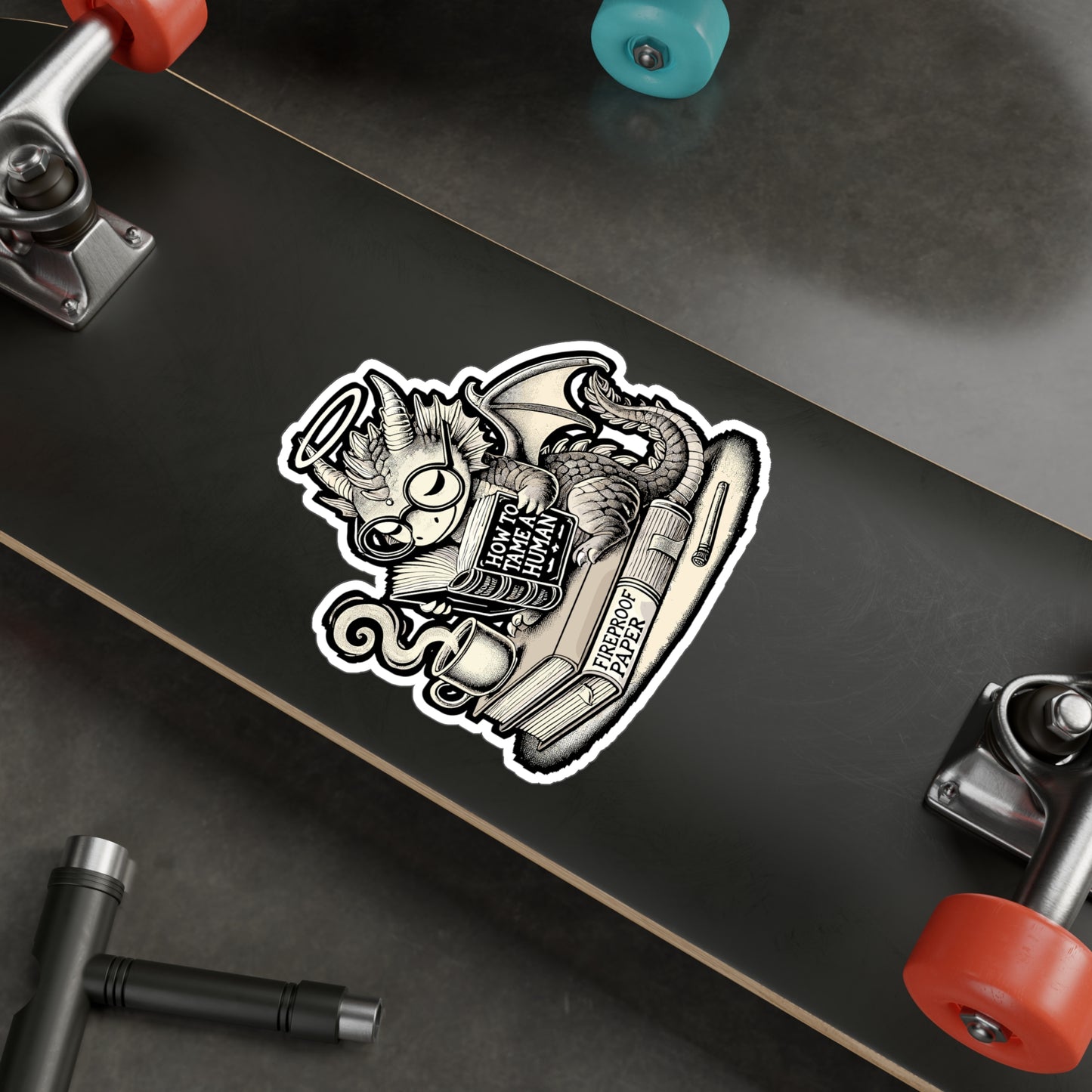 How to Tame a Human – Dragon Sticker for Laptop, Water Bottle & Fantasy Book Lover Gifts