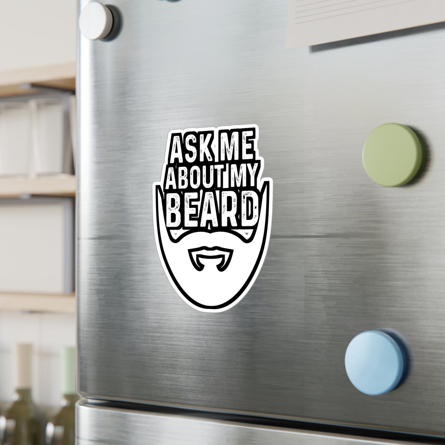 Ask Me About My Beard - Beard Sticker for Car Window Laptop Sticker. Water Bottle Sticker, Vinyl Bearded Decal, Man Sticker - Beard Gift