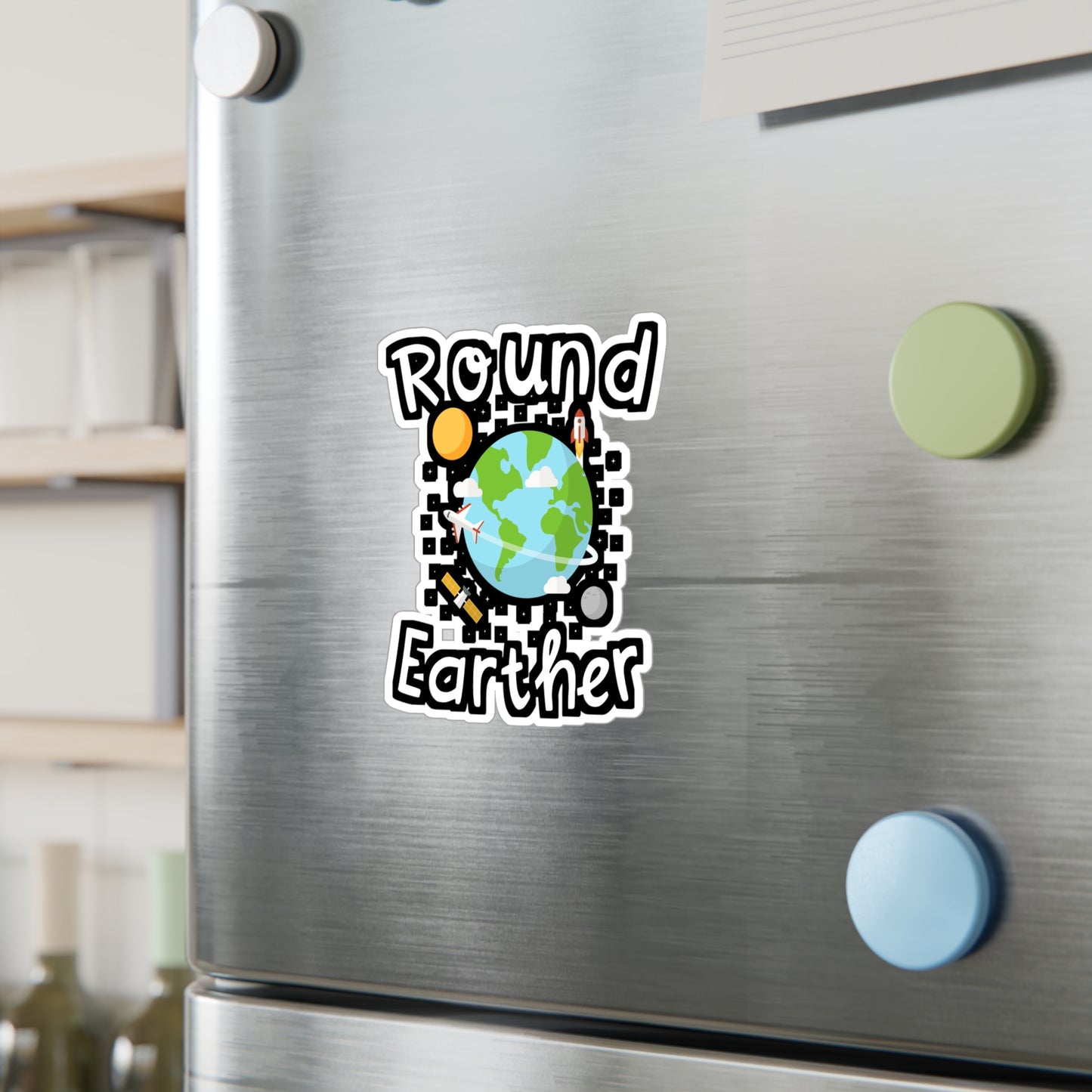 Round Earther - Earth Sticker for Wall, Laptop, Window, Truck, Car Earth Gift Vinyl Nature Decal Sticker
