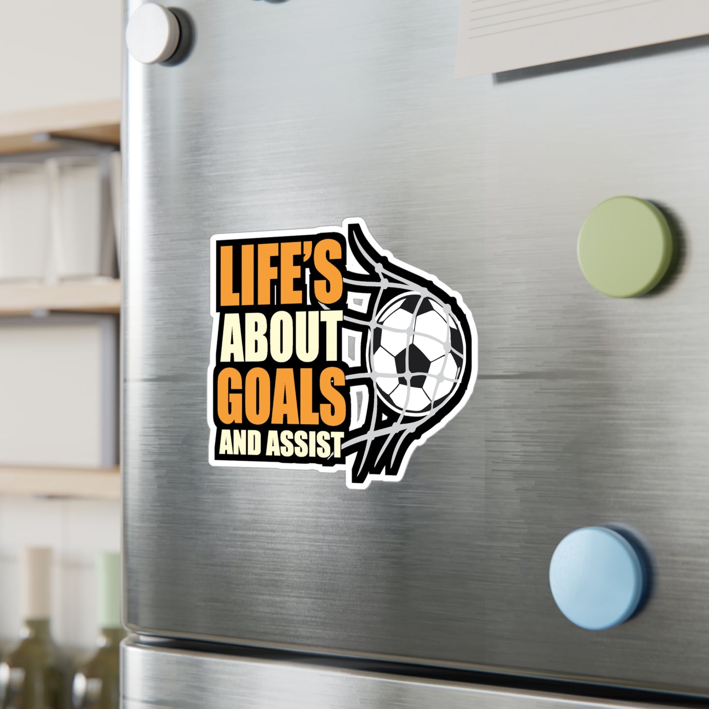 Lifes about goals and assist - Football Sticker for Car Window Laptop Sticker. Water Bottle Sticker, Vinyl  Decal,  Sticker - Football Gift