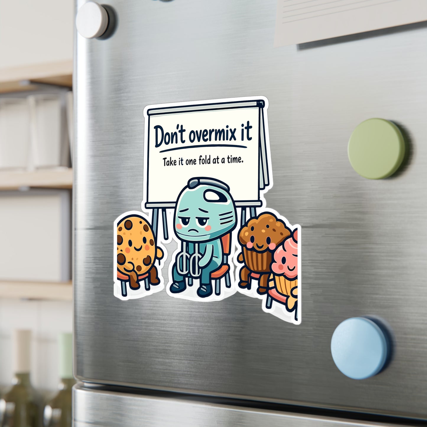 Baking Sticker Don’t overmix it Funny Baker Quote Vinyl Waterproof Decals for Laptop Water Bottle Sourdough Baking Humor