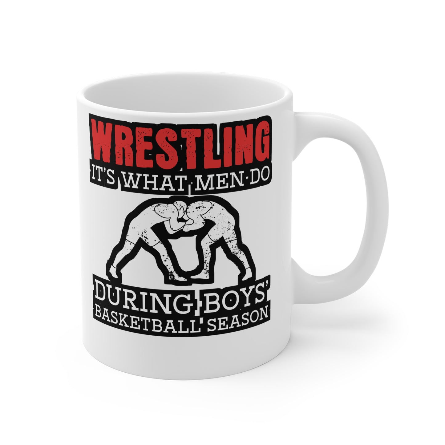 Wrestling - Wrestle Mug for Coffee 11oz. Wrestle Cup, White ceramic, Wrestling Mug, Cradle Tea Cup - Wrestle Gift