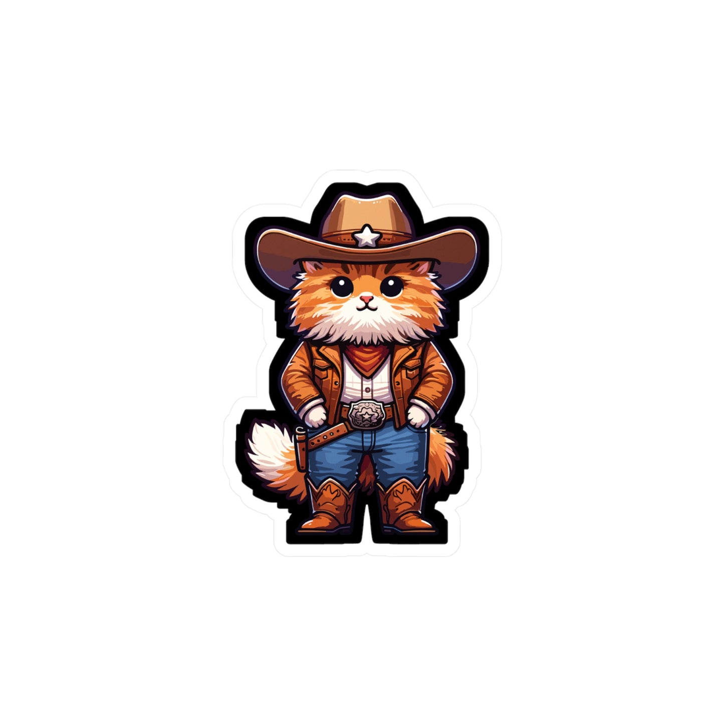 Cowboy Cat - Cowboy Sticker for Car Window Laptop Sticker. Water Bottle Sticker, Vinyl Cat Decal, Western Sticker - Cowboy Gift