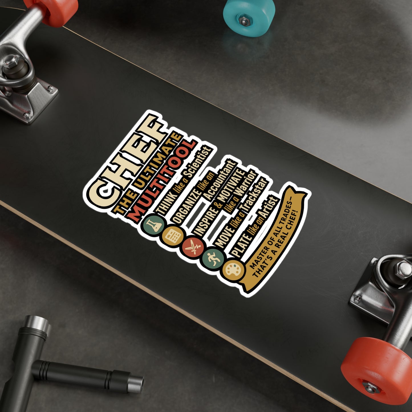 Chef The Ultimate Multitool - Chef Sticker for Laptops, Water Bottles, Gift for Cooking Enthusiasts, Kitchen Lover Decal