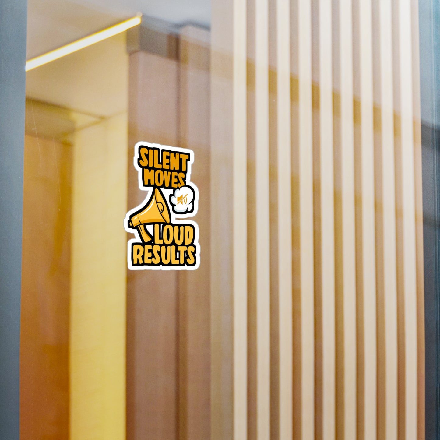 Silent Moves Loud Results - Motivation Sticker for Laptop Sticker. Water Bottle Sticker, Vinyl Silent Decal - Motivation Gift