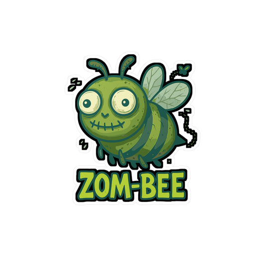 Zombie Sticker – Fun "Zom Bee" Decals for Laptop or Water Bottle, Undead Insect Vinyl Waterproof Design, Perfect Bee Gift
