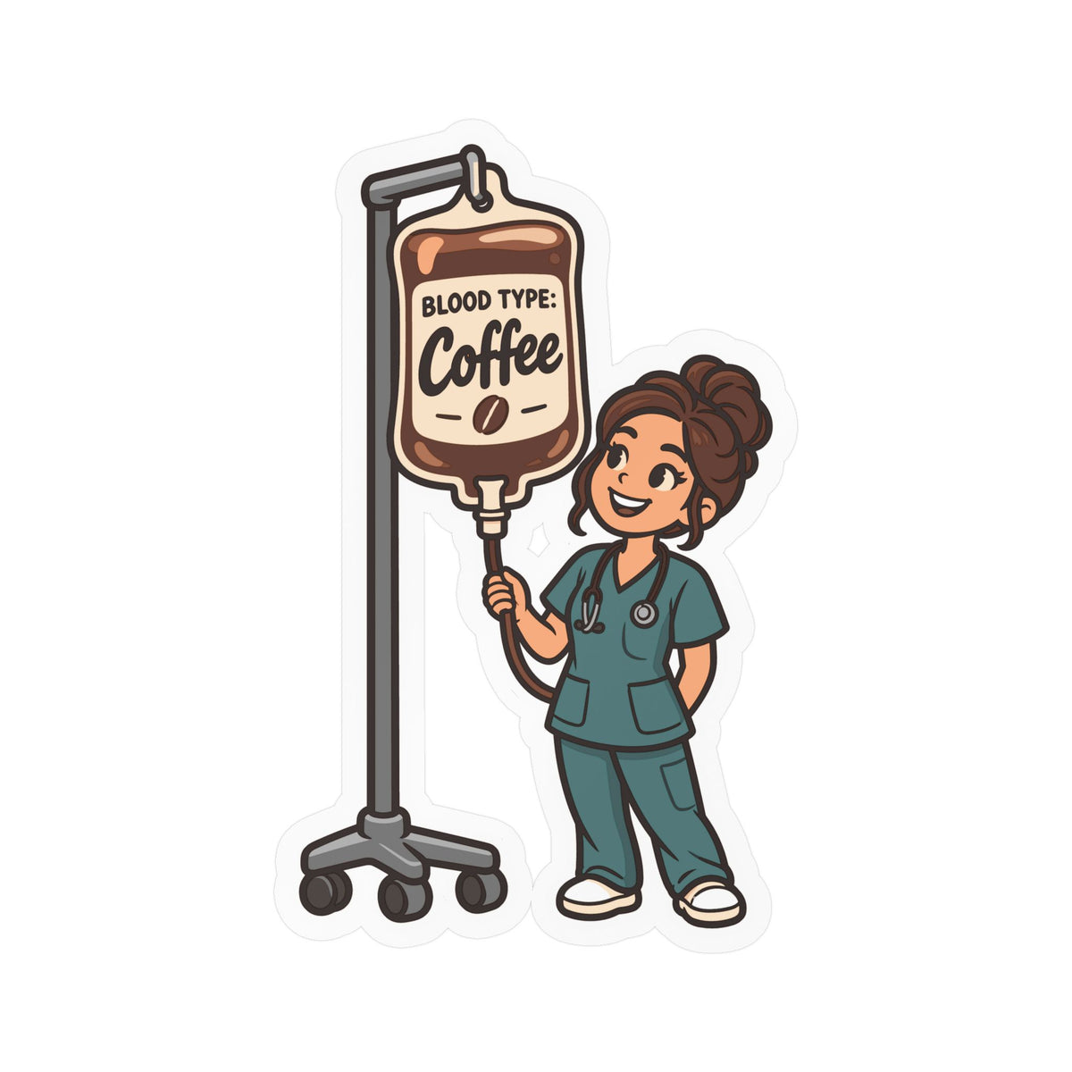 Nurse Sticker – Blood Type: Coffee Vinyl Decals for Laptop and Water Bottle, Nursing Student Graduation Gift