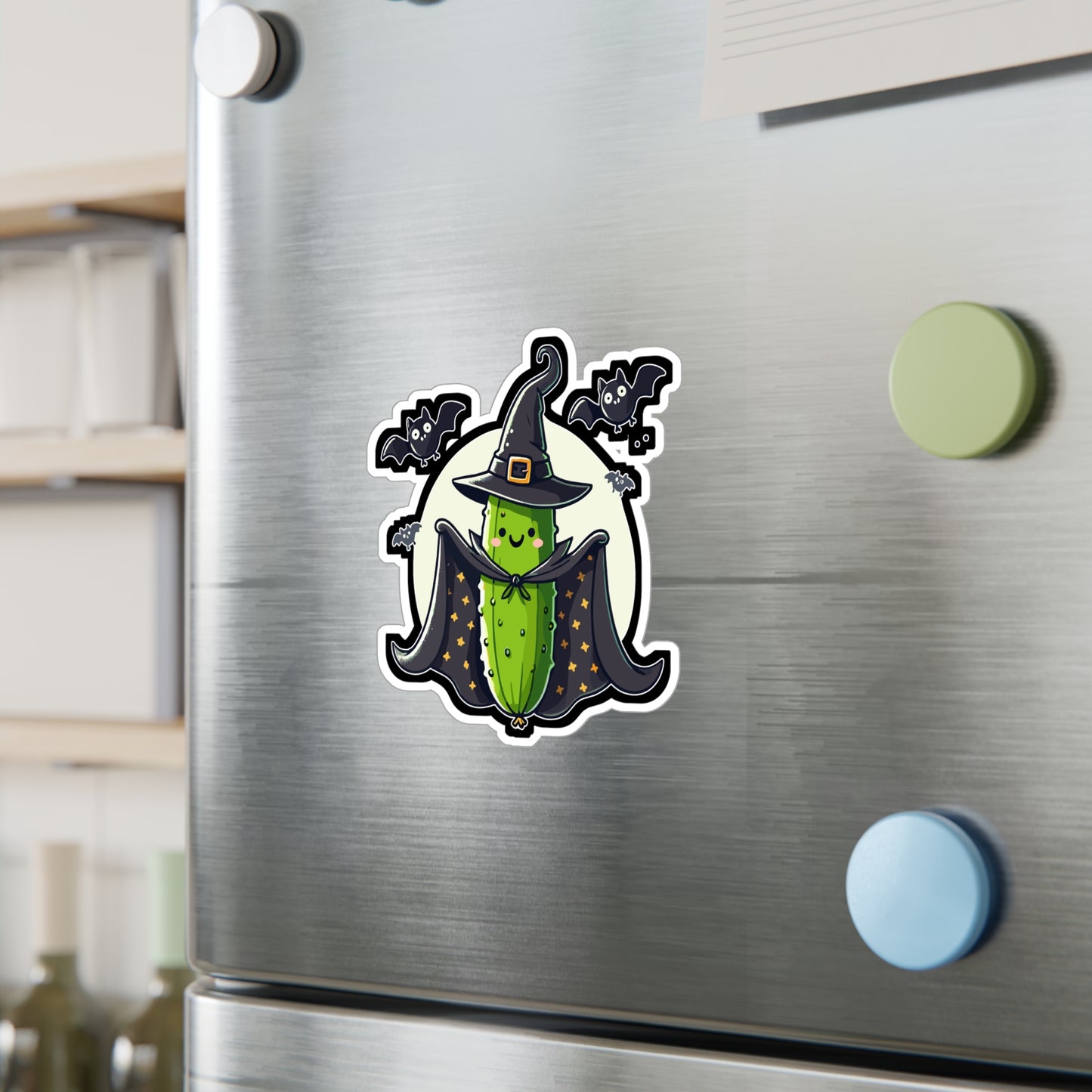 Halloween Witch Costume Cucumber Funny - Halloween Sticker for Laptop Sticker. Water Bottle Sticker, Vinyl Cucumber Decal - Halloween Gift