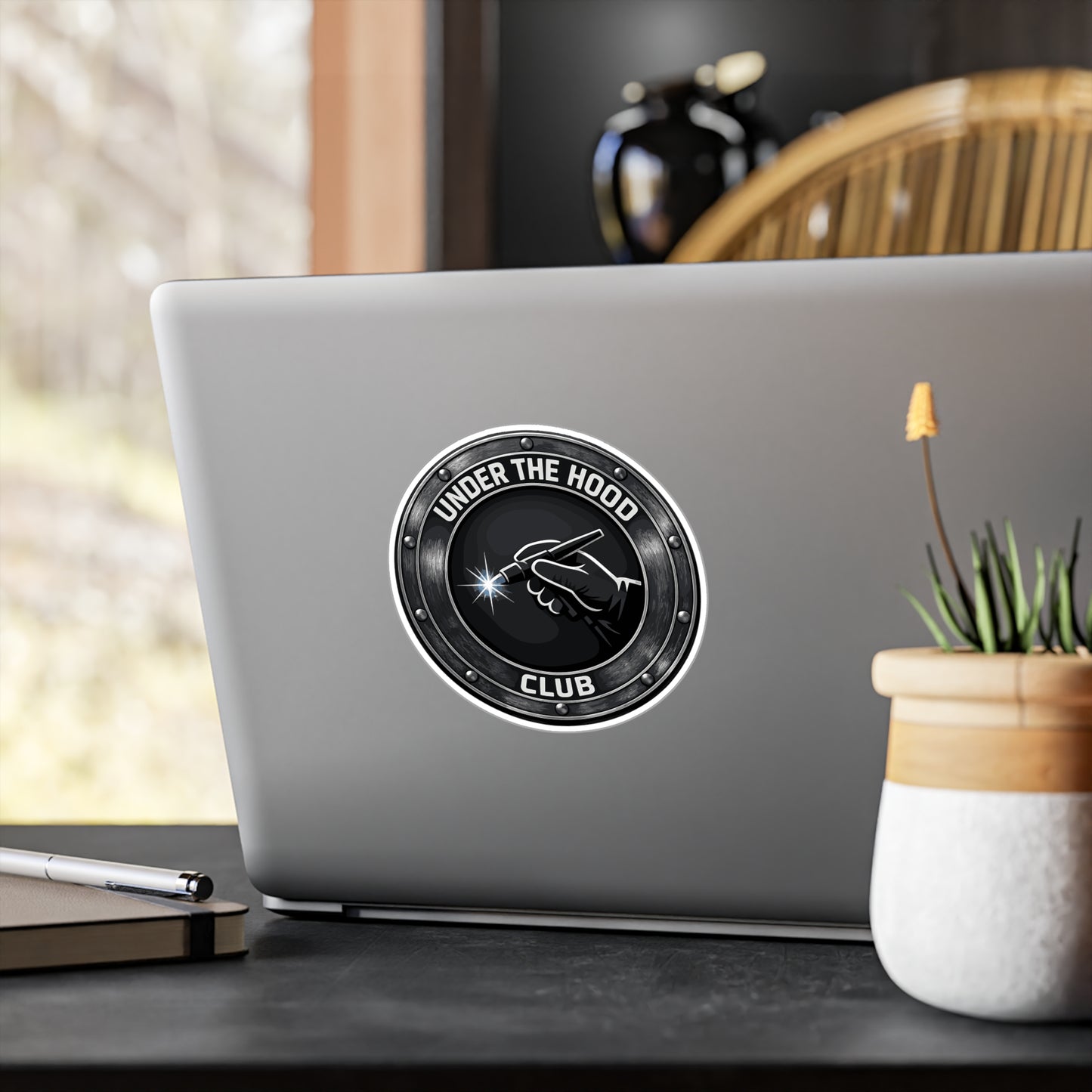 Welder Sticker Under the Hood Club Design – Welding Fabricator Arch Vinyl Waterproof decals for Laptop, Water Bottle