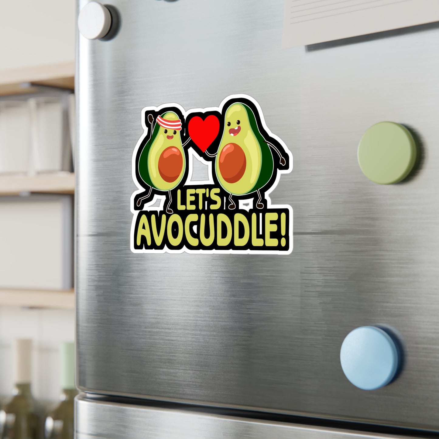 Let s avocuddle! - Plant-based Sticker for Laptop Sticker. Water Bottle Sticker, Vinyl Vegan Decal - Plant-based Gift