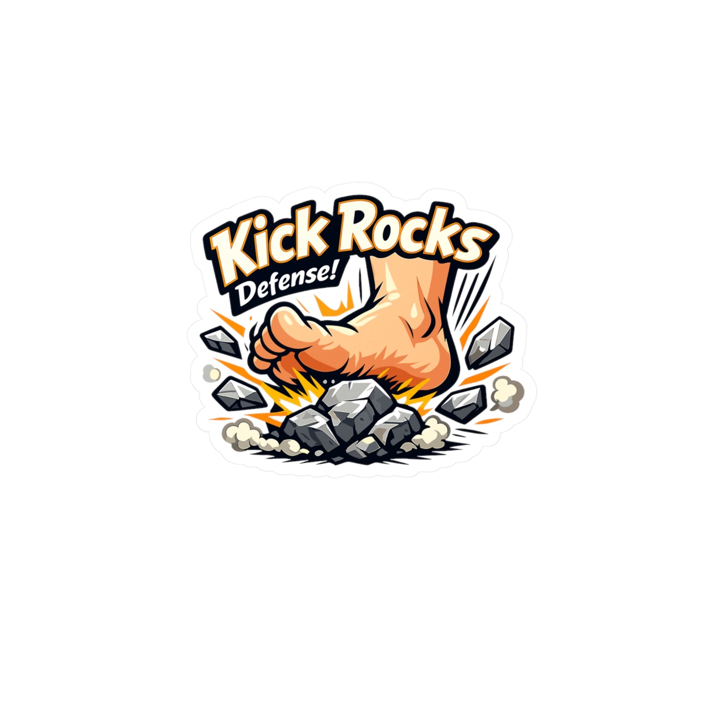 Krav Maga Sticker “Kick Rocks Defense!” Waterproof Vinyl Decals for Laptop, Water Bottle | Martial Arts Self Defense Fitness