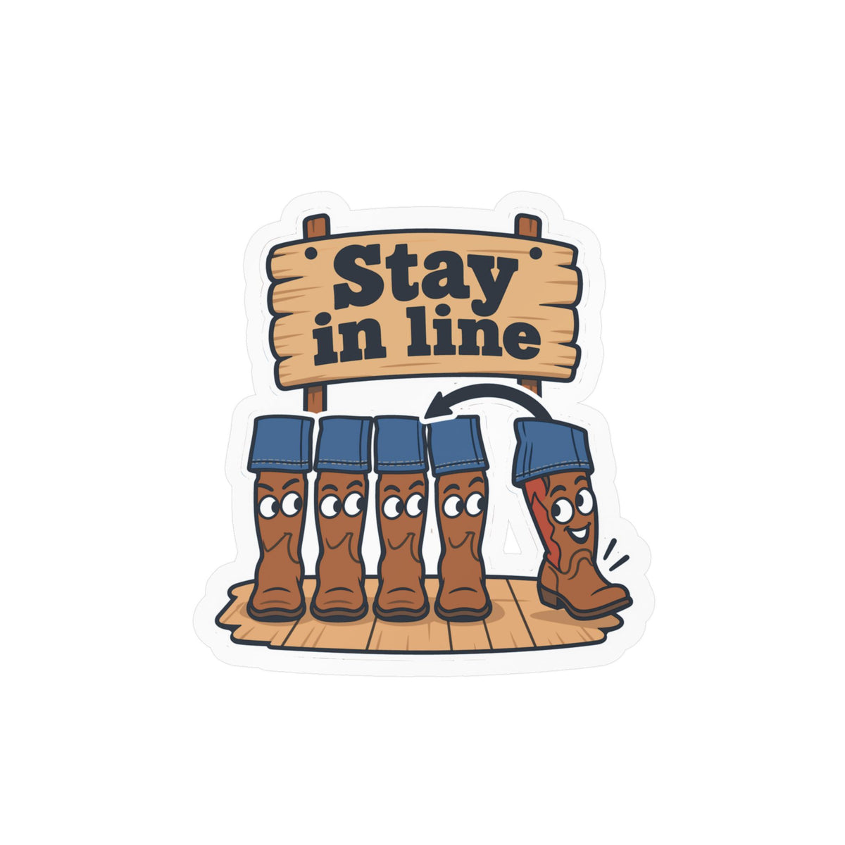 Line Dance Sticker - Stay in Line Design for Country Dancers, Western Decals for Laptop and Water Bottle