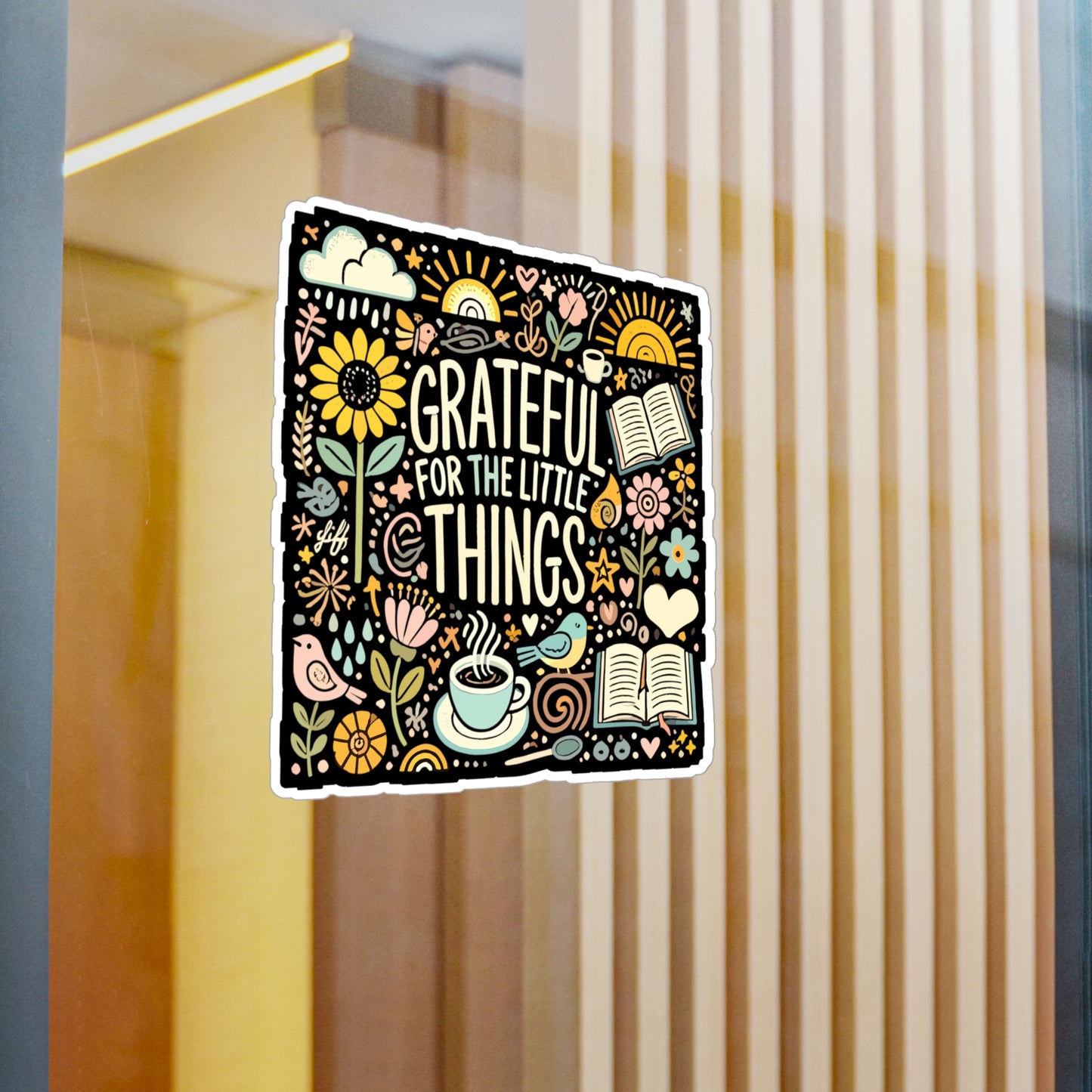 Grateful for the Little Things - Grateful Sticker for Laptop Sticker. Water Bottle Sticker, Vinyl Gratitude Decal - Grateful Gift