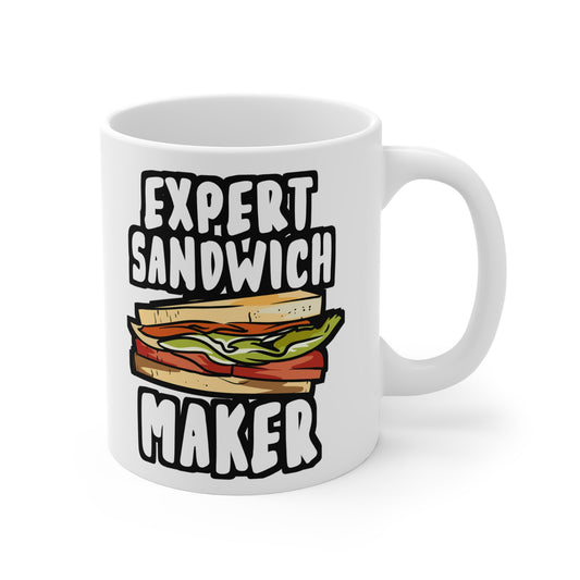 Expert Sandwich Maker - Hoagies Mug for Coffee 11oz. Hoagies Cup, White ceramic, Deli Mug, Sliders Tea Cup - Hoagies Gift