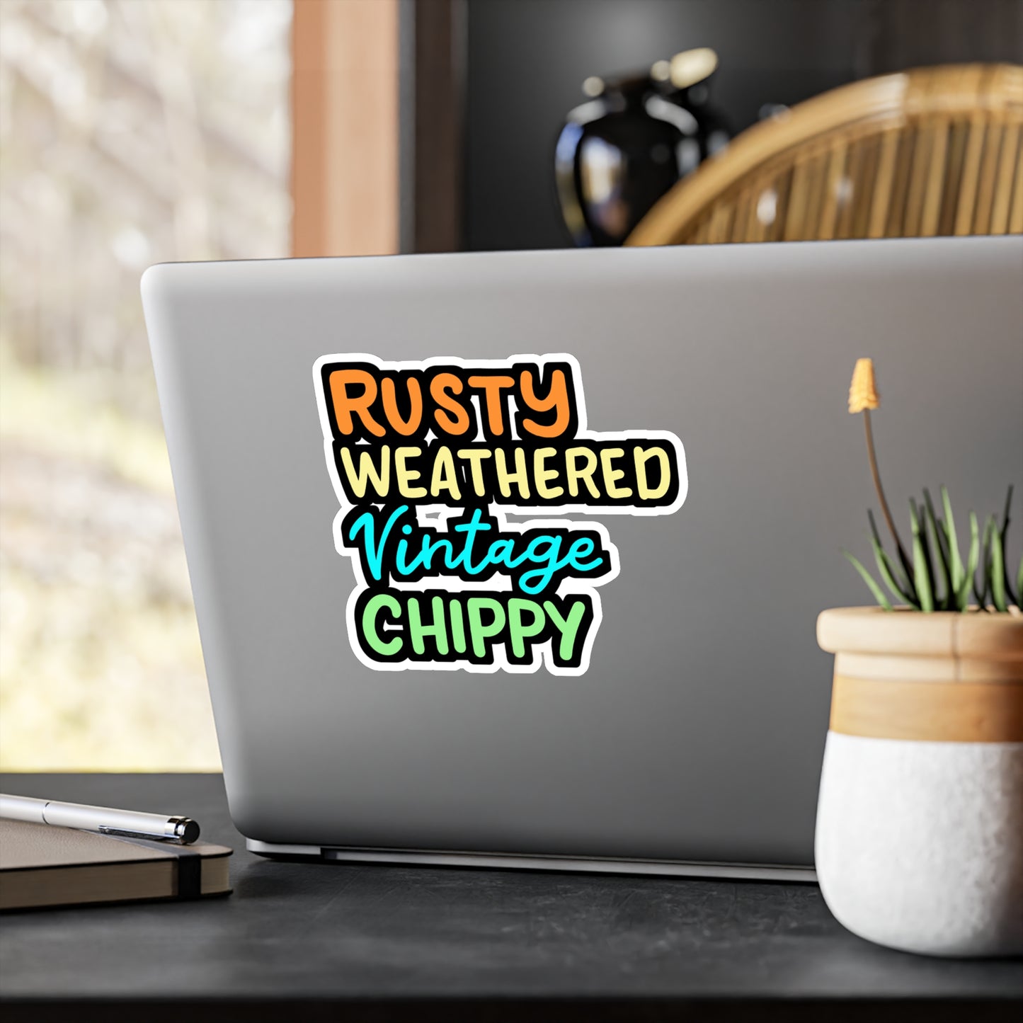 Rusty Weathered Vintage Chippy - Antiquing Sticker for Laptop Sticker. Water Bottle Sticker, Vinyl Antiques Decal - Antiquing Gift