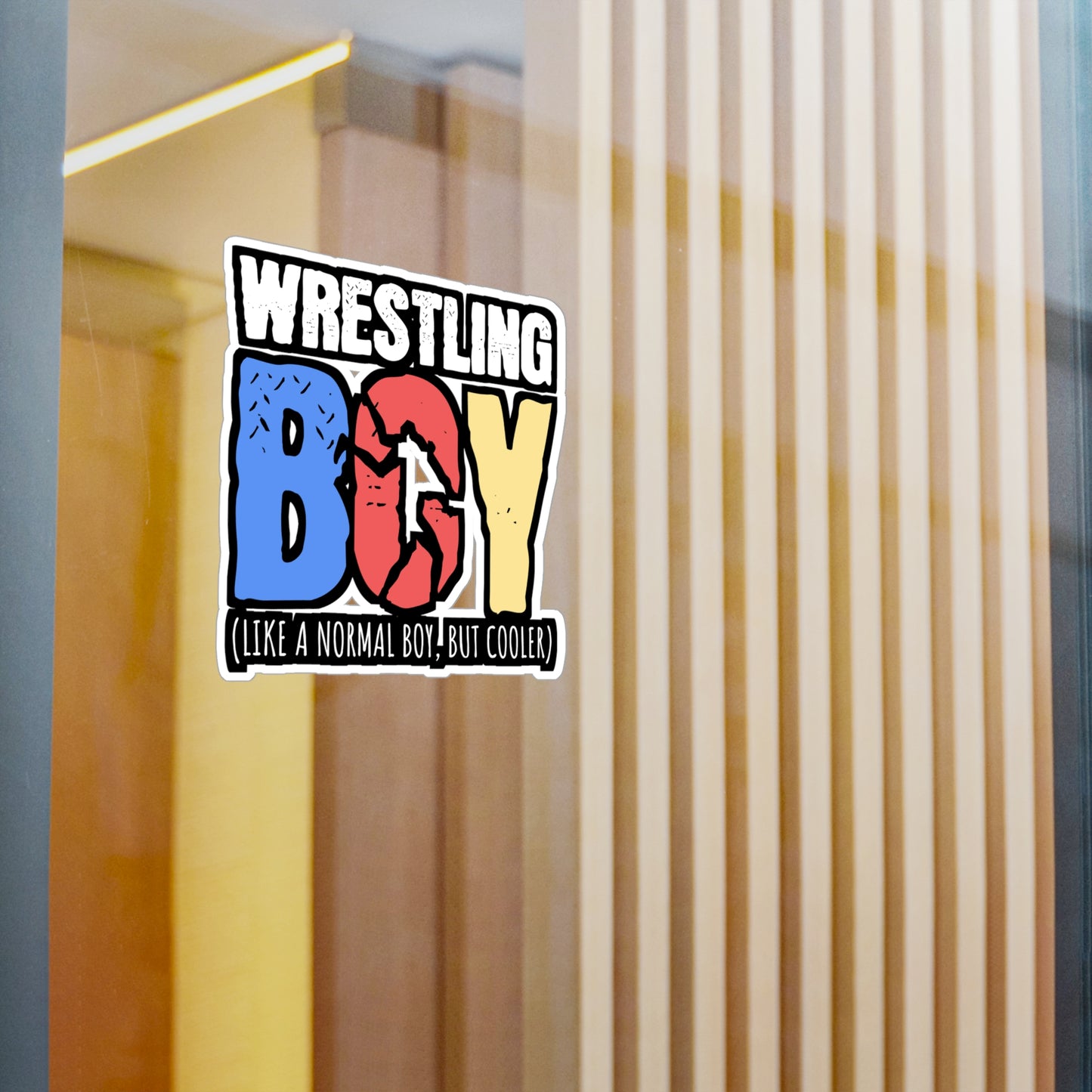 Wrestling Boy - Wrestle Sticker for Car Window Laptop Sticker. Water Bottle Sticker, Vinyl Wrestling Decal, Offense Sticker - Wrestle Gift