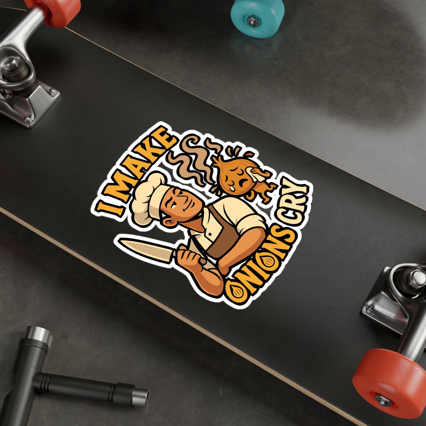 Chef Sticker – Funny "I Make Onions Cry" Decals for Cook, Waterproof Vinyl Gift for Laptop, Water Bottle, Kitchen Decor
