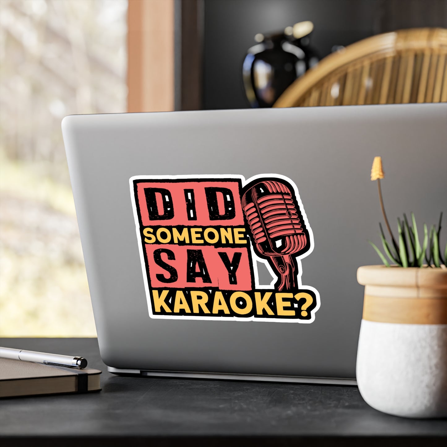 Did Someone Say Karaoke - Karaoke Sticker for Laptop Sticker. Water Bottle Sticker, Vinyl Karaoke party Decal - Karaoke Gift