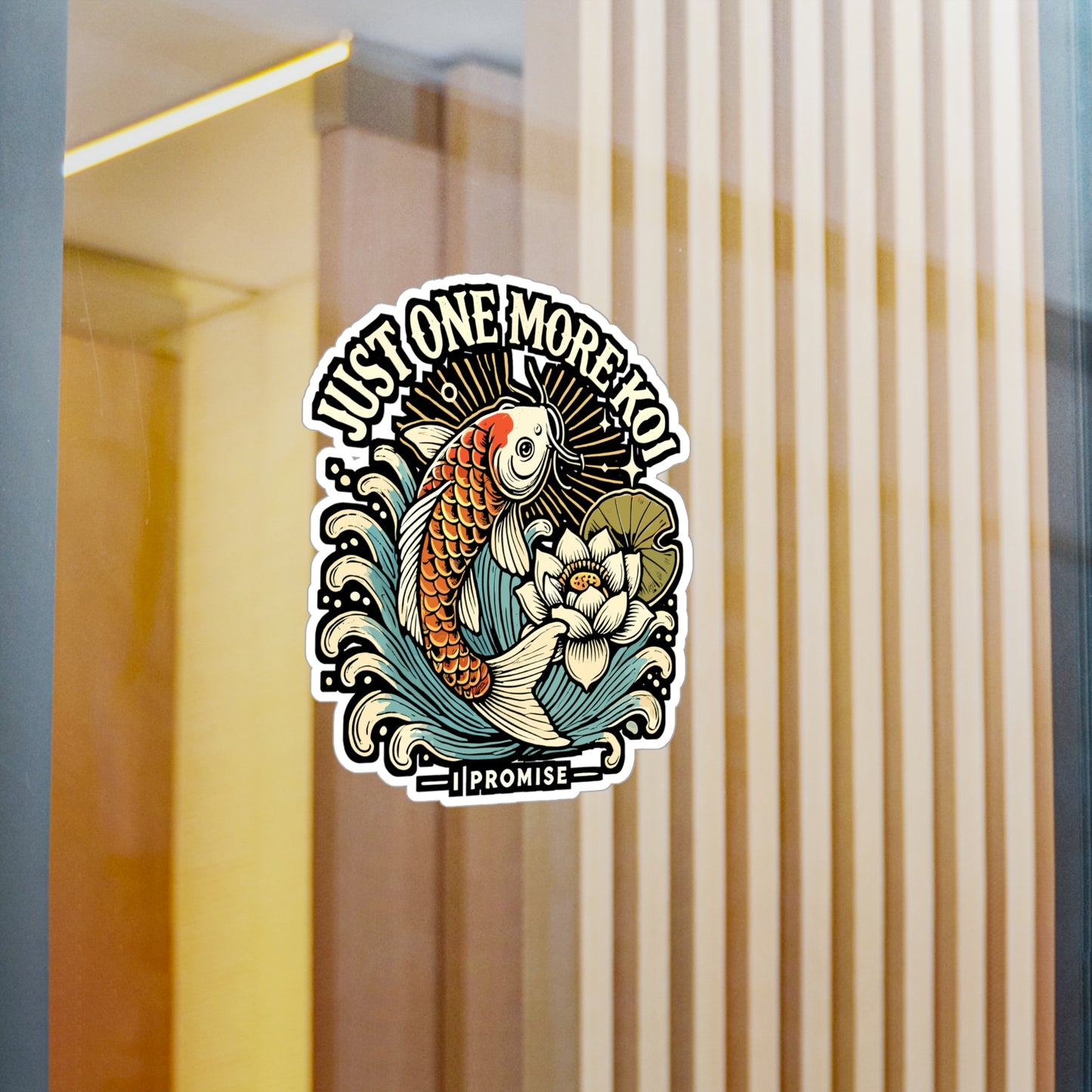 Just One More Koi, I Promise - Koi fish Sticker for Laptop Sticker. Water Bottle Sticker, Vinyl Japanese Decal - Koi fish Gift