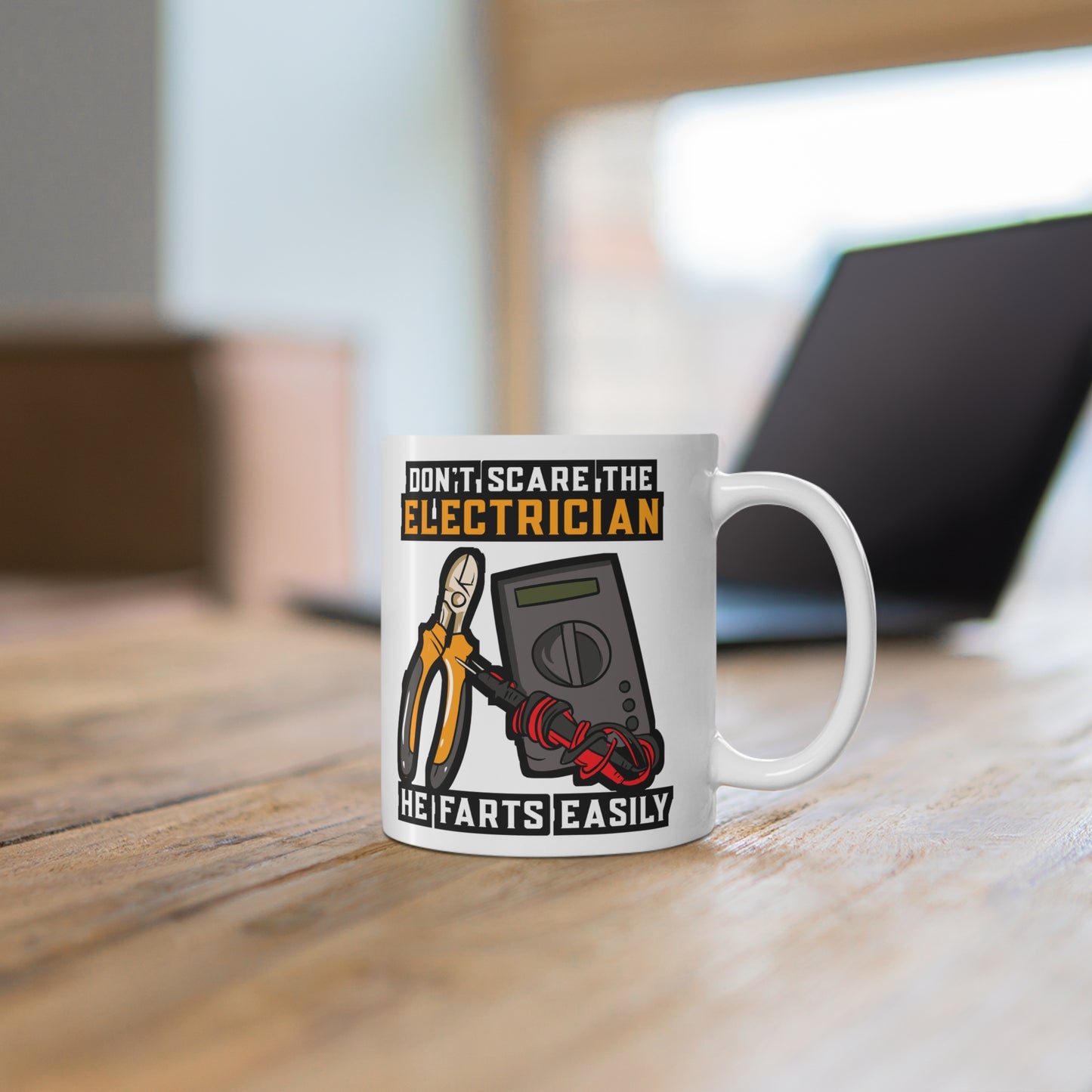 Don't Scare The Electrician - Electrician Mug for Coffee 11oz. Electrician Cup, White ceramic, Stripper Mug - Electrician Gift