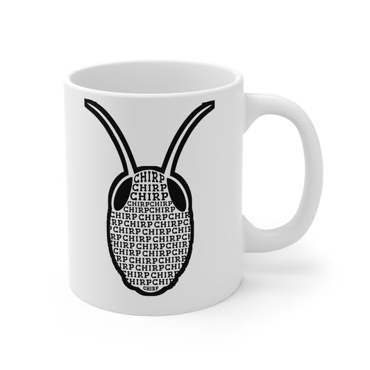 Grasshopper Chirp - Grasshopper Mug for Coffee 11oz. Grasshopper Cup, White ceramic, Entomology Mug, Pin Tea Cup - Grasshopper Gift