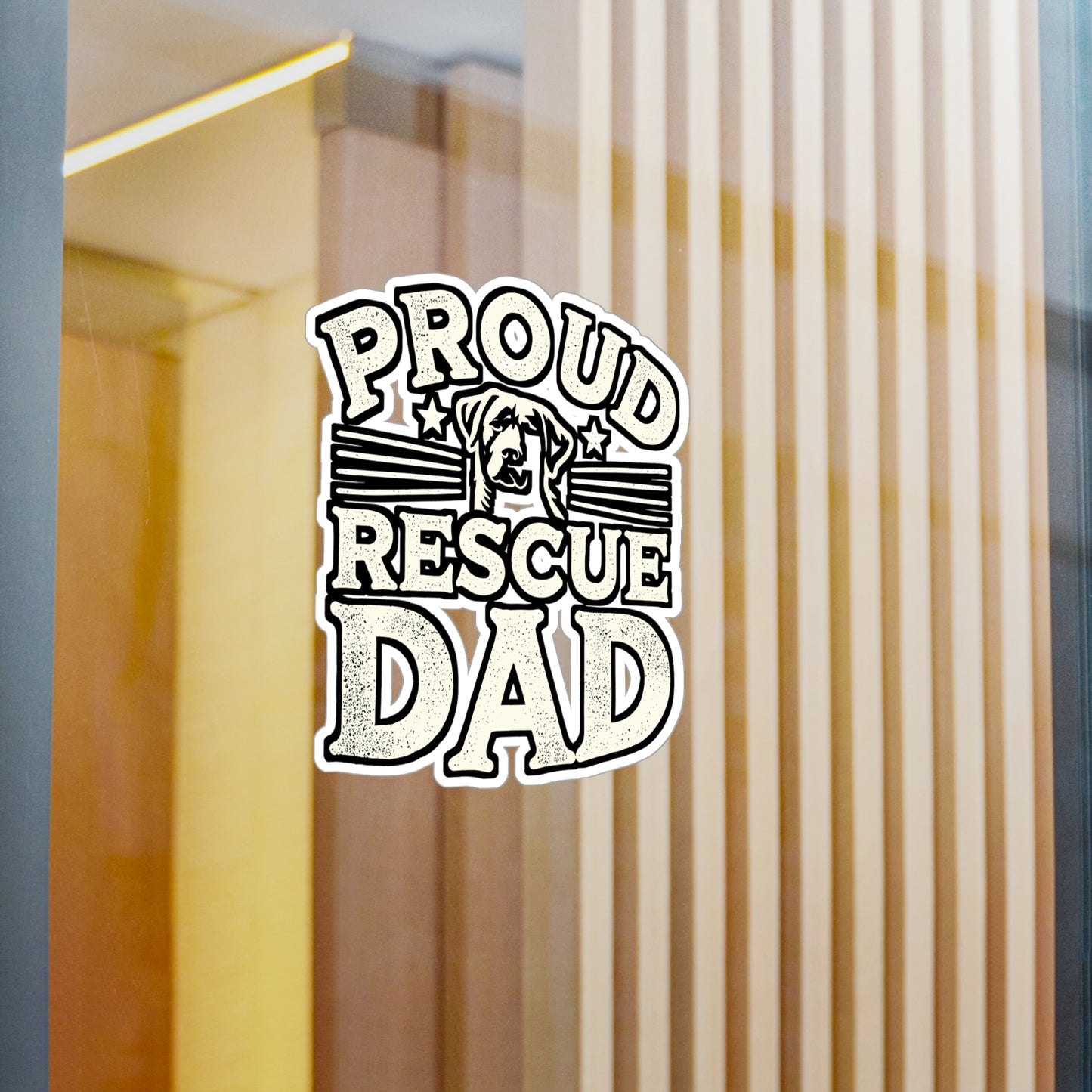Proud Rescue Dad – Dog Rescuer Sticker | Vinyl Decal for Laptop or Water Bottle | Animal Rights Gift for Men
