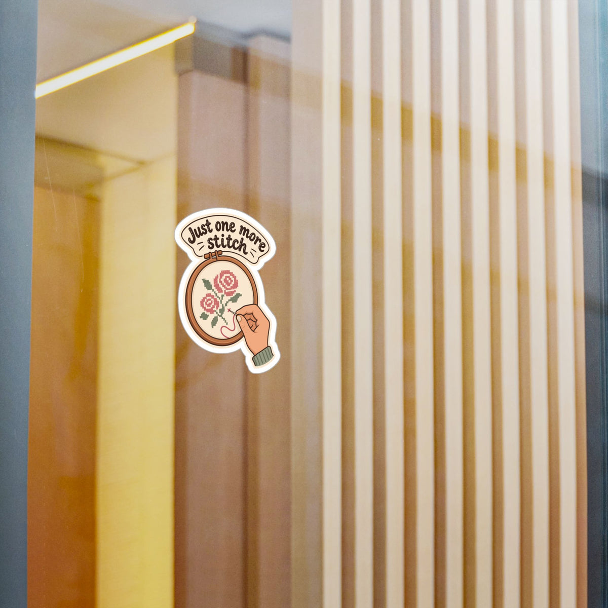 Embroidery Sticker – Just One More Stitch Decals for Needlework Lovers and Stitching Fans, Crafting Decor for Laptop or Water Bottle