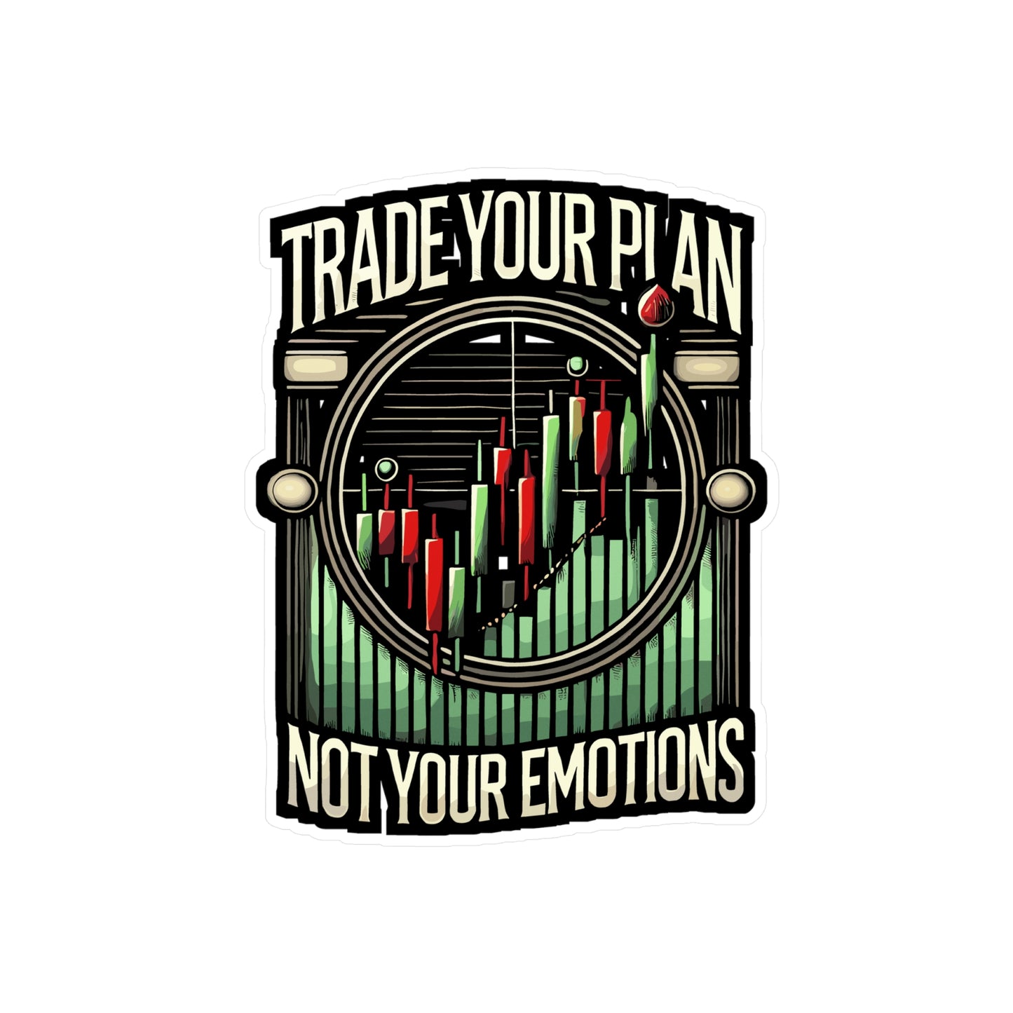 Trade Your Plan Not Your Emotions - Day trader Sticker for Laptop Sticker. Water Bottle Sticker, Vinyl Trading Decal - Day trader Gift