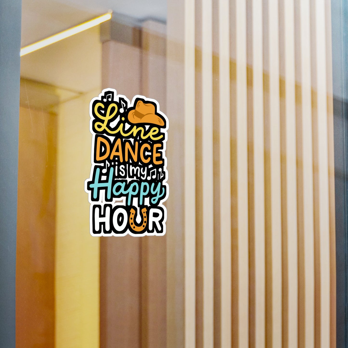 Line Dance Is My Happy Hour - Line dance Sticker for Laptop Sticker. Water Bottle Sticker, Vinyl Dancer Decal - Line dance Gift