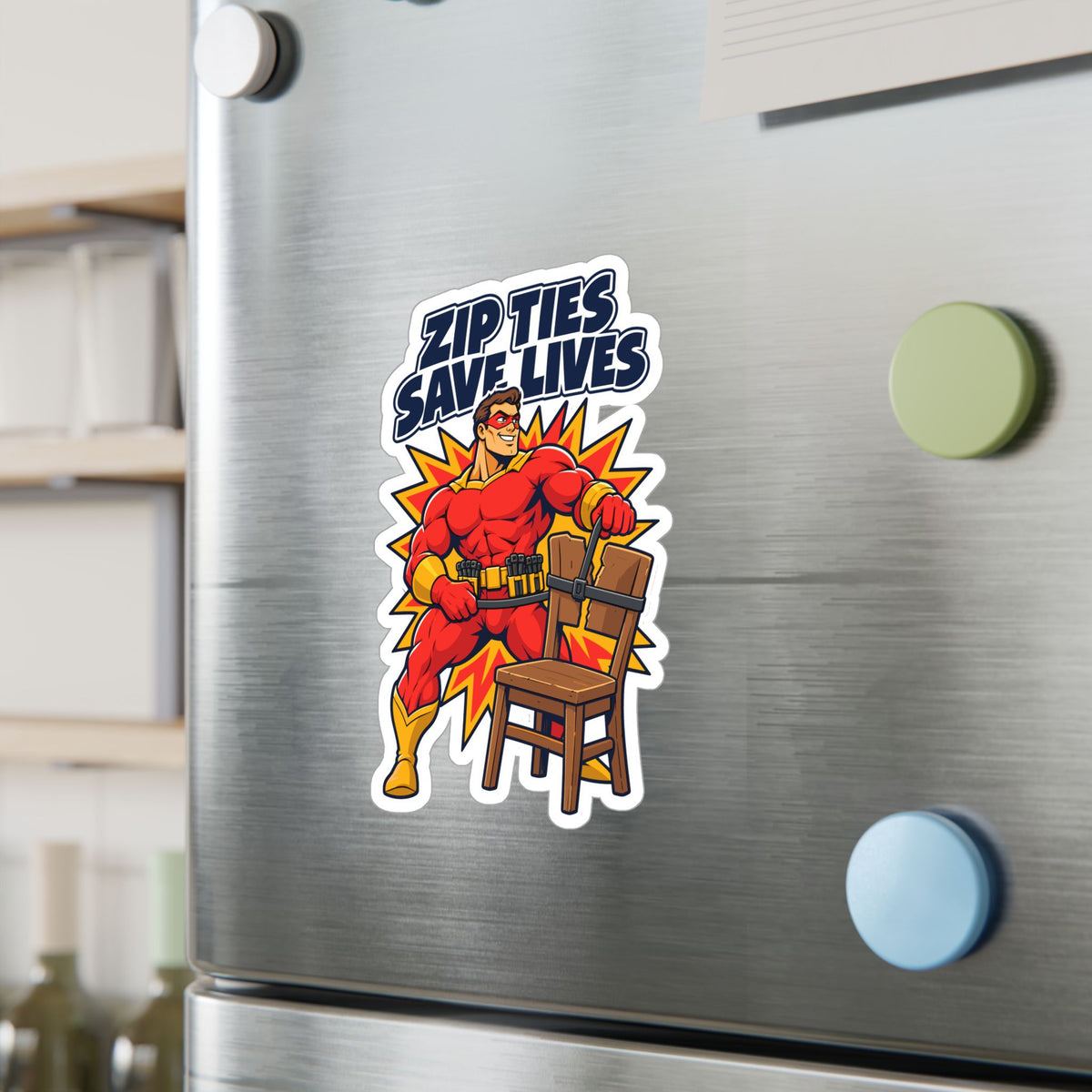 Upcycling Sticker - Zip Ties Save Lives, Recycling Art for Sustainability Fans, Laptop and Water Bottle Decals