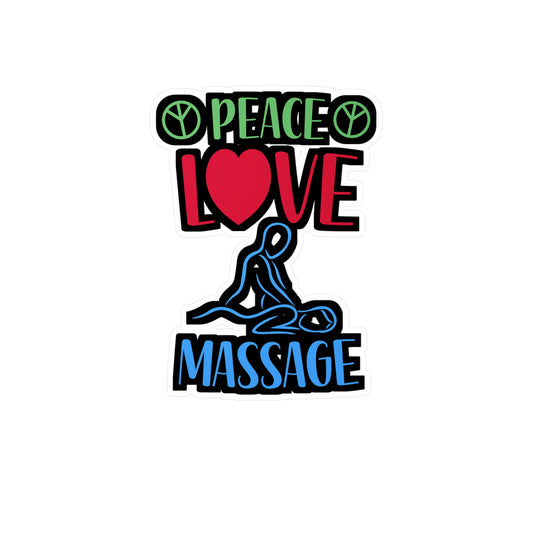 Peace Love Massage - Massage Sticker for Wall, Laptop, Window, Truck, Car Massage Gift Vinyl Massage therapist Decal Sticker