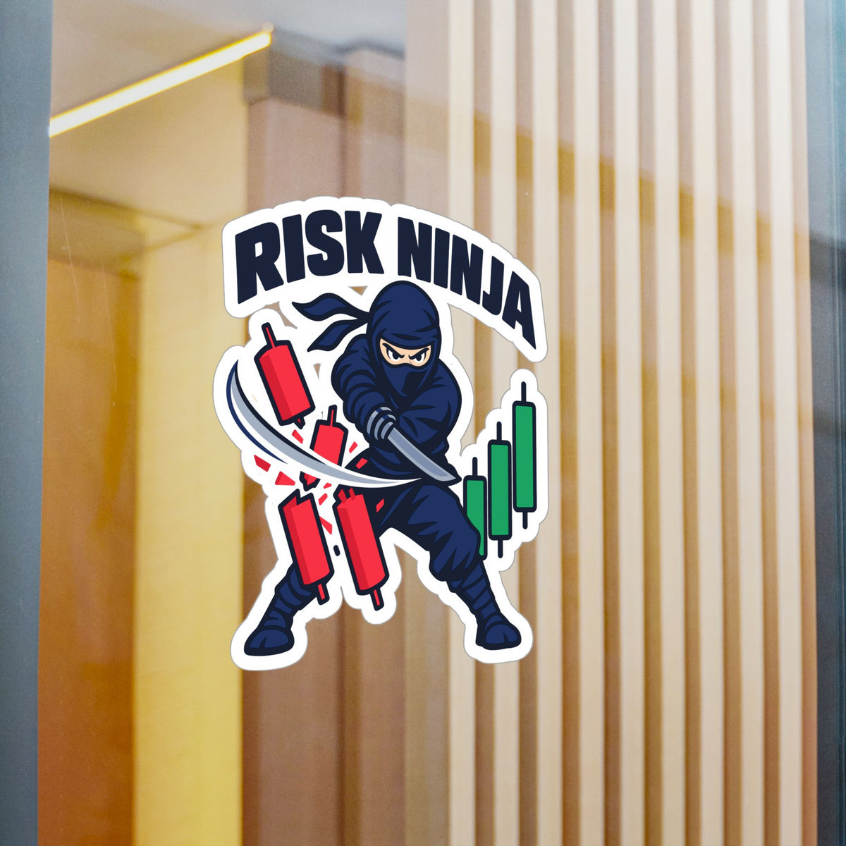 Day Trading Sticker - Risk Ninja Decals for the Stock Market and Forex Trader, Laptop and Water Bottle Decor