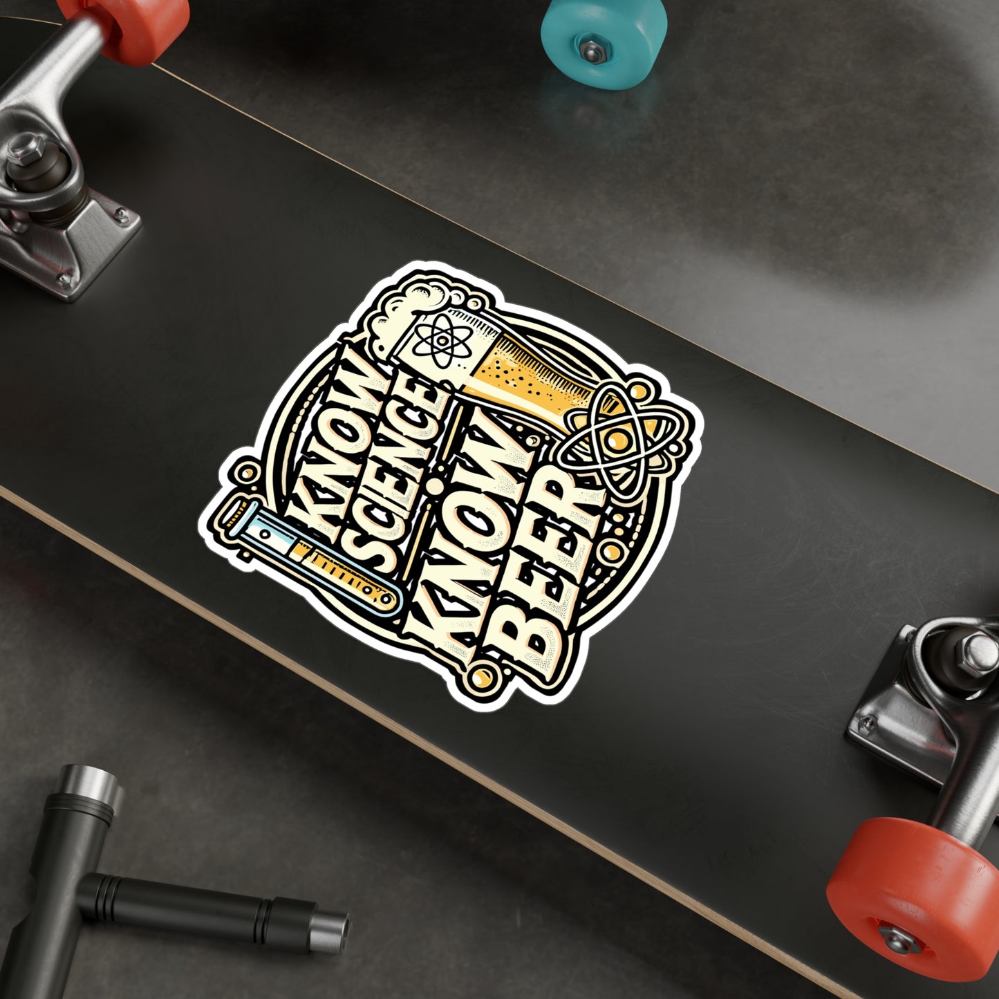 Know Science Know Beer – Vinyl Beer Sticker for Car, Laptop & Water Bottle | Funny Science Decal, Drinking Gift for Beer Lovers