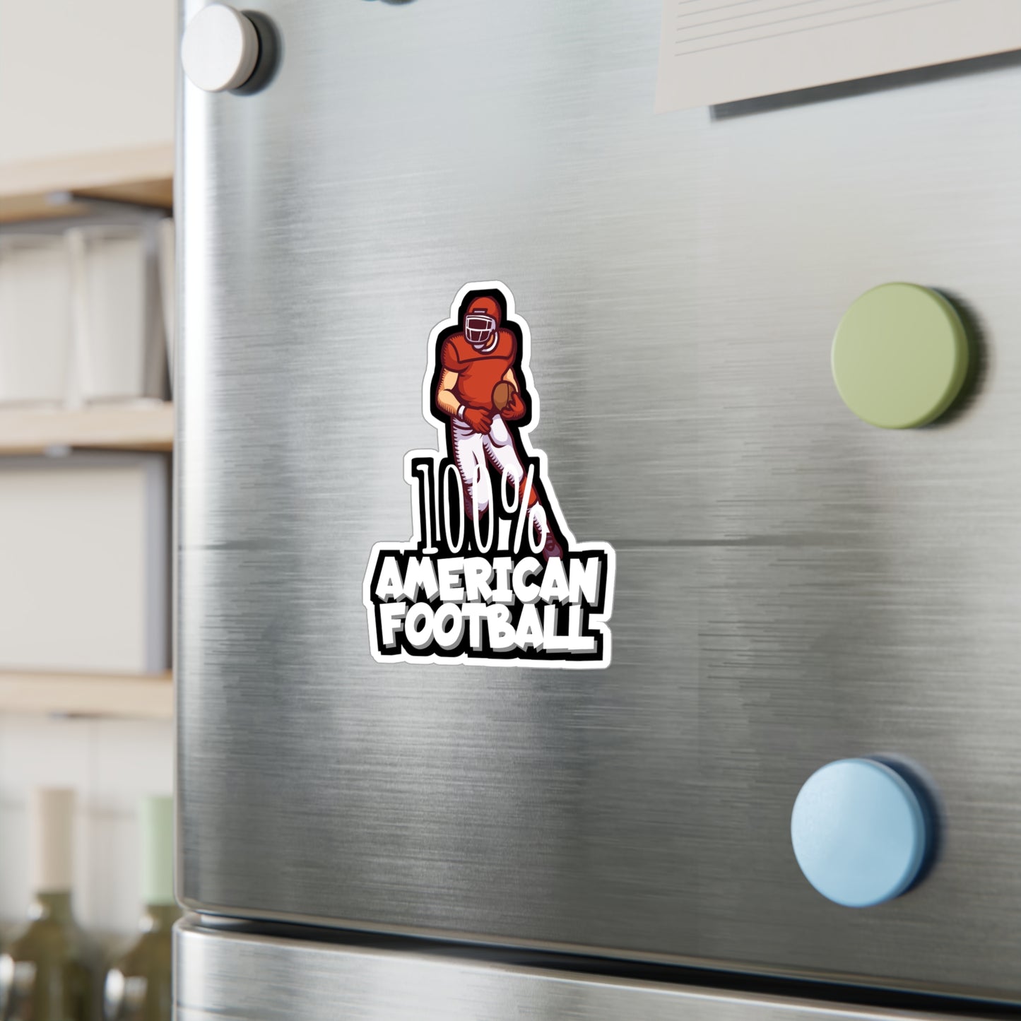 100% American football - Rugby Sticker for Wall, Laptop, Window, Truck, Car Rugby Gift Vinyl Football Decal Sticker