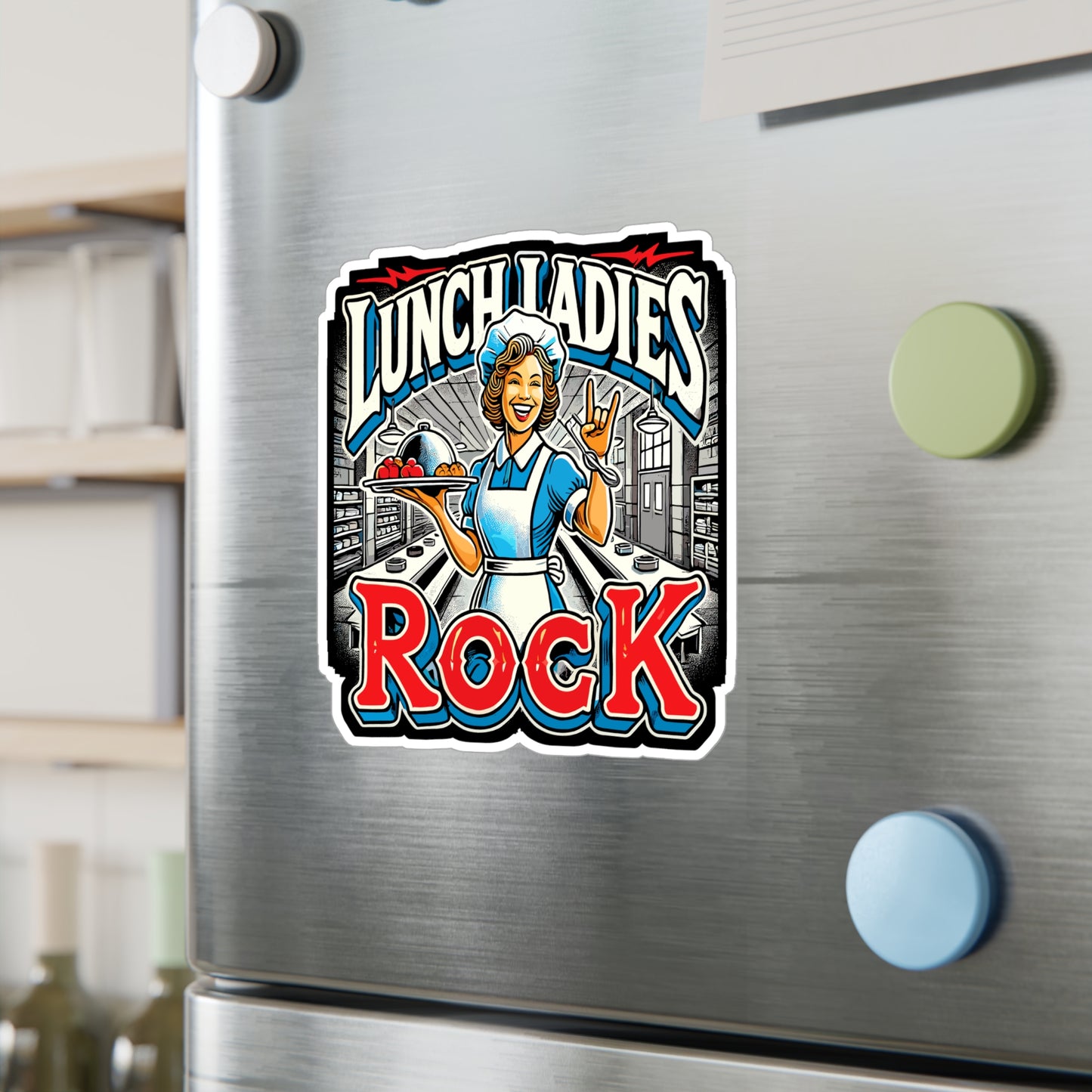 Lunch Ladies Rock - Lunch ladies Sticker for Laptop Sticker. Water Bottle Sticker, Vinyl Cafeteria Decal - Lunch ladies Gift